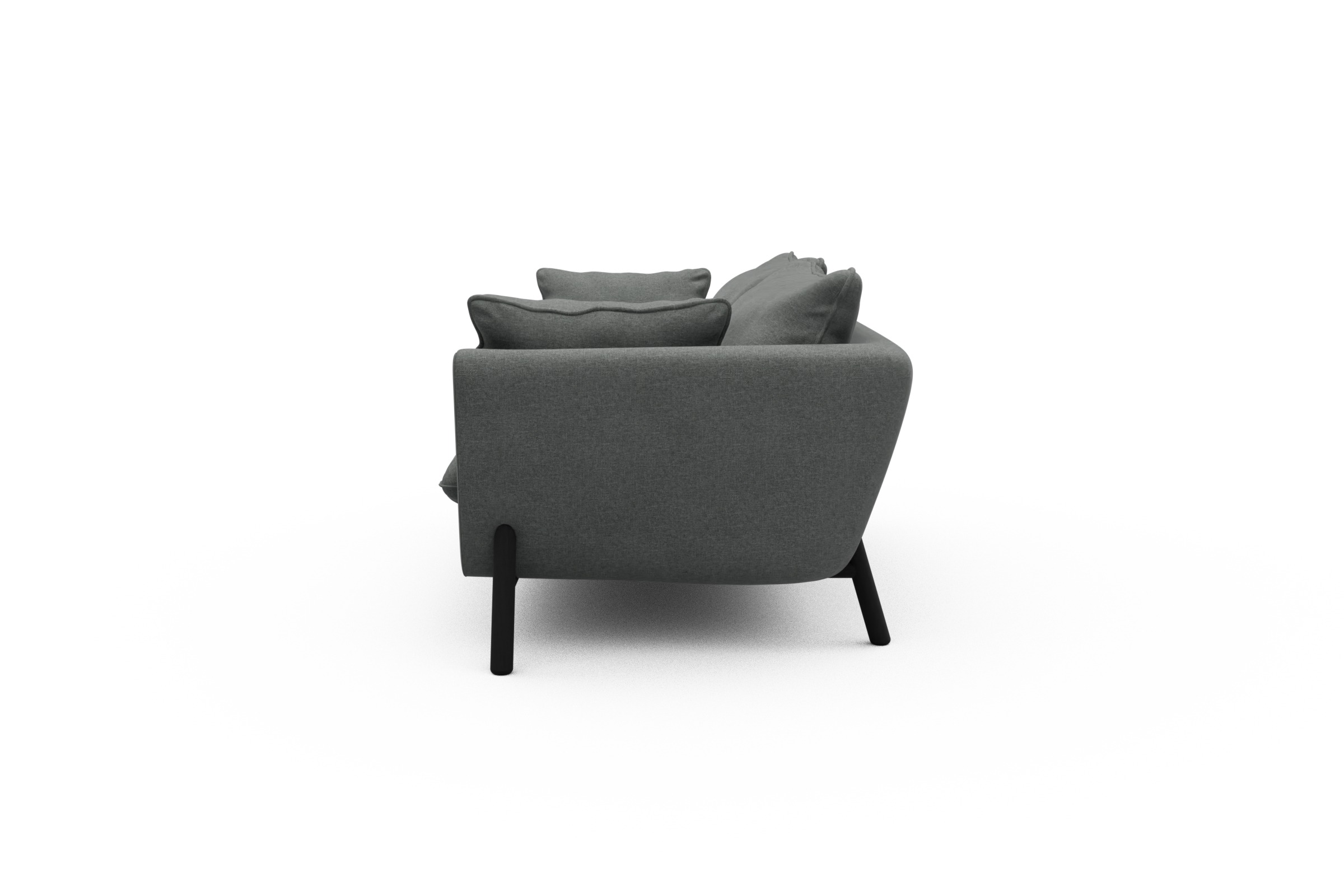 Sofa Emil PREMIUM 2-Sitzer Beinfarbe Eiche Schwarz Satya-Steel