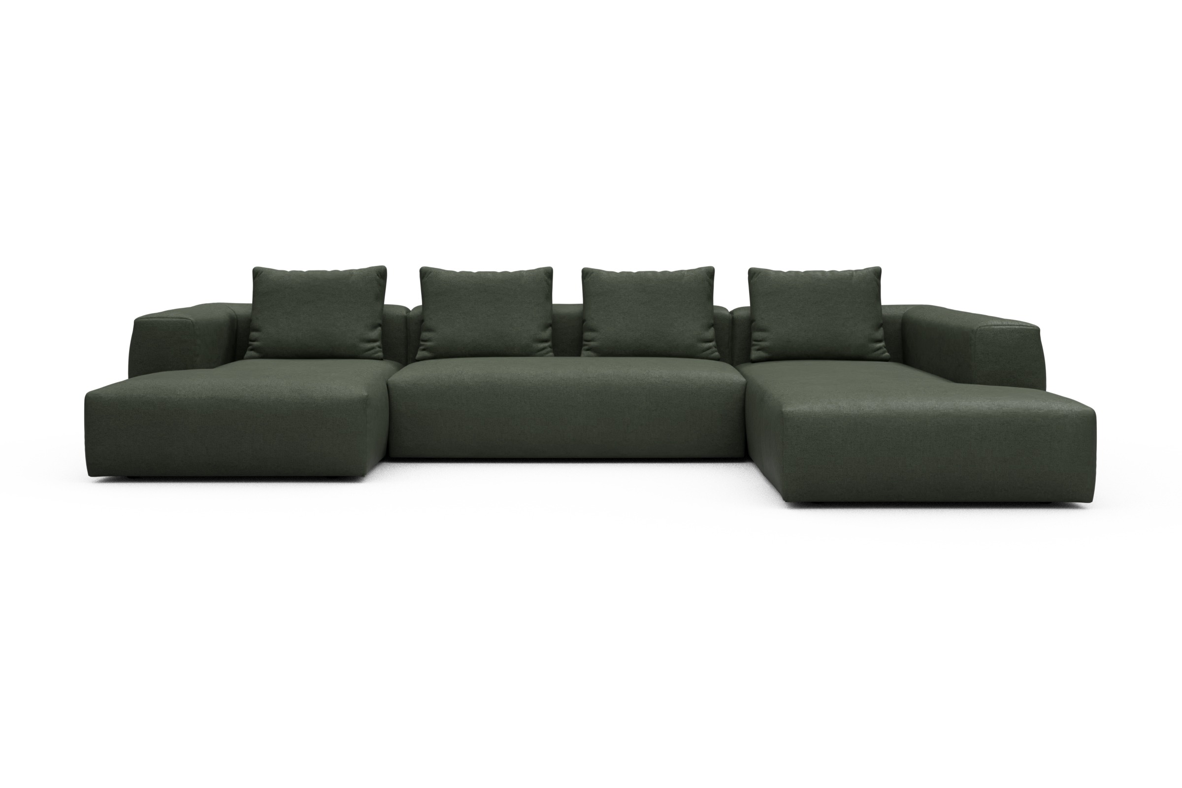 Skandi Home Wohnlandschaft Fred Relax-Ecke rechts mit 2-Sitzer und Chaiselongue links Denari-Forest-Green moebelfaktor