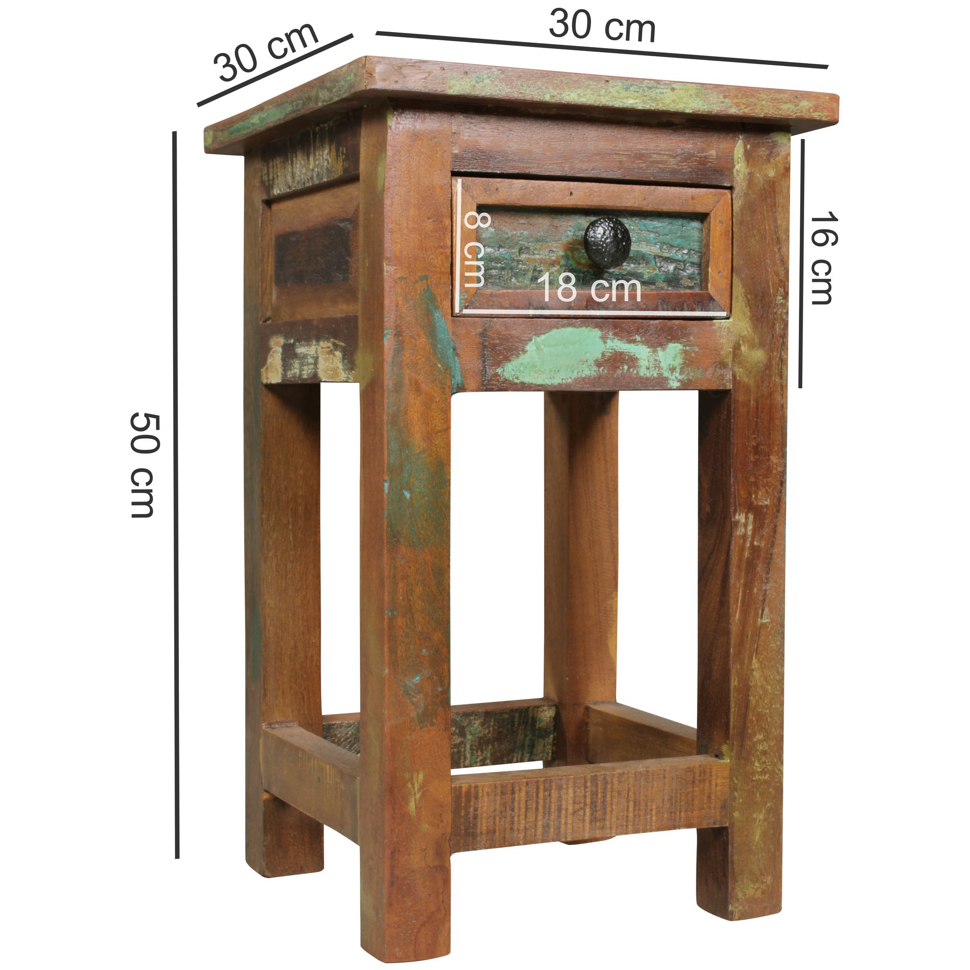 Beistelltisch Gudhjem Mango Massivholz Braun 30 × 30 × 50 cm