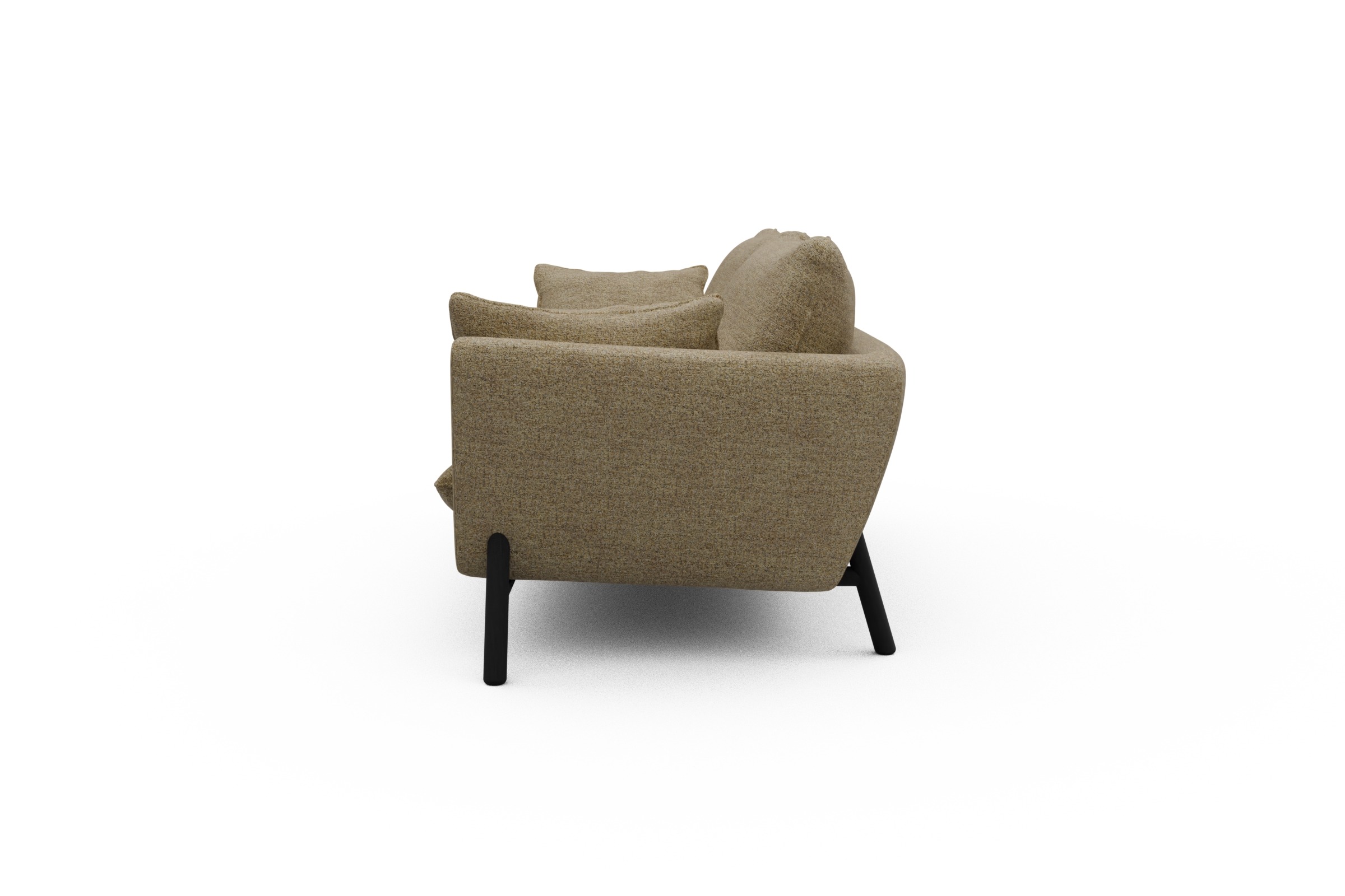 Sofa Emil 3-Sitzer Beinfarbe Eiche Schwarz Carreno-Silician-Yellow