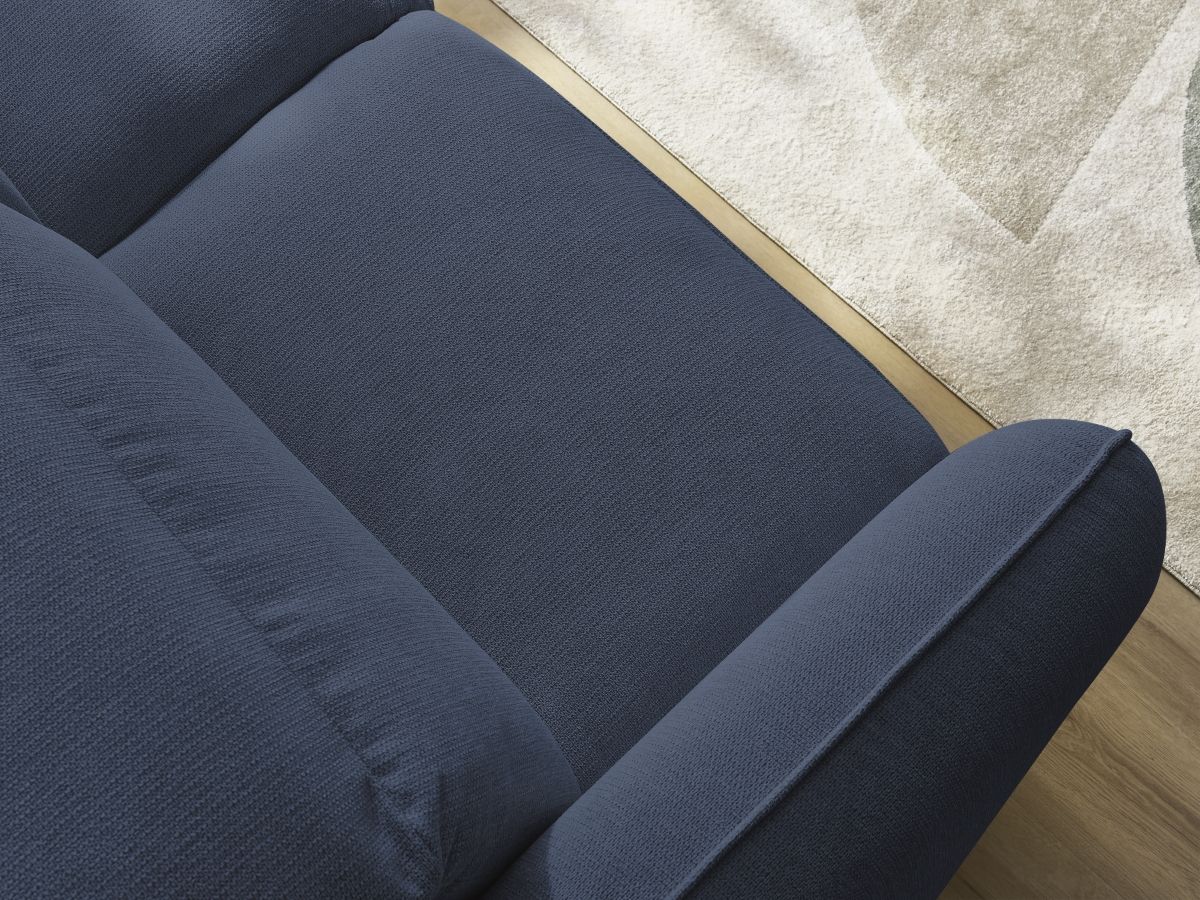 Bobochic Achille Schlafsofa 3-Sitzer Melange-Stoff Dunkelblau, Liegefläche 140 × 200 cm
