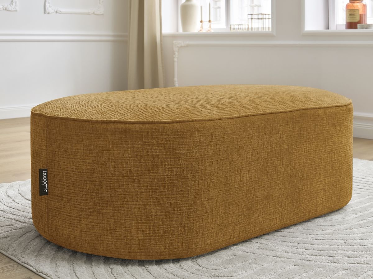 Bobochic Rousseau Pouf Strukturstoff Gelb