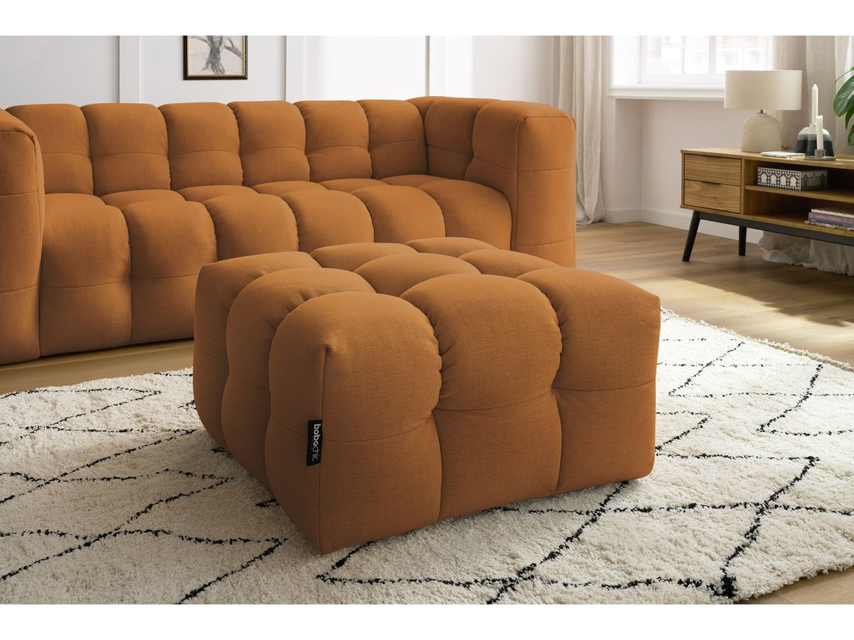 Bobochic Cloud Schlafsofa 3-Sitzer mit Pouf Stoff Gelb