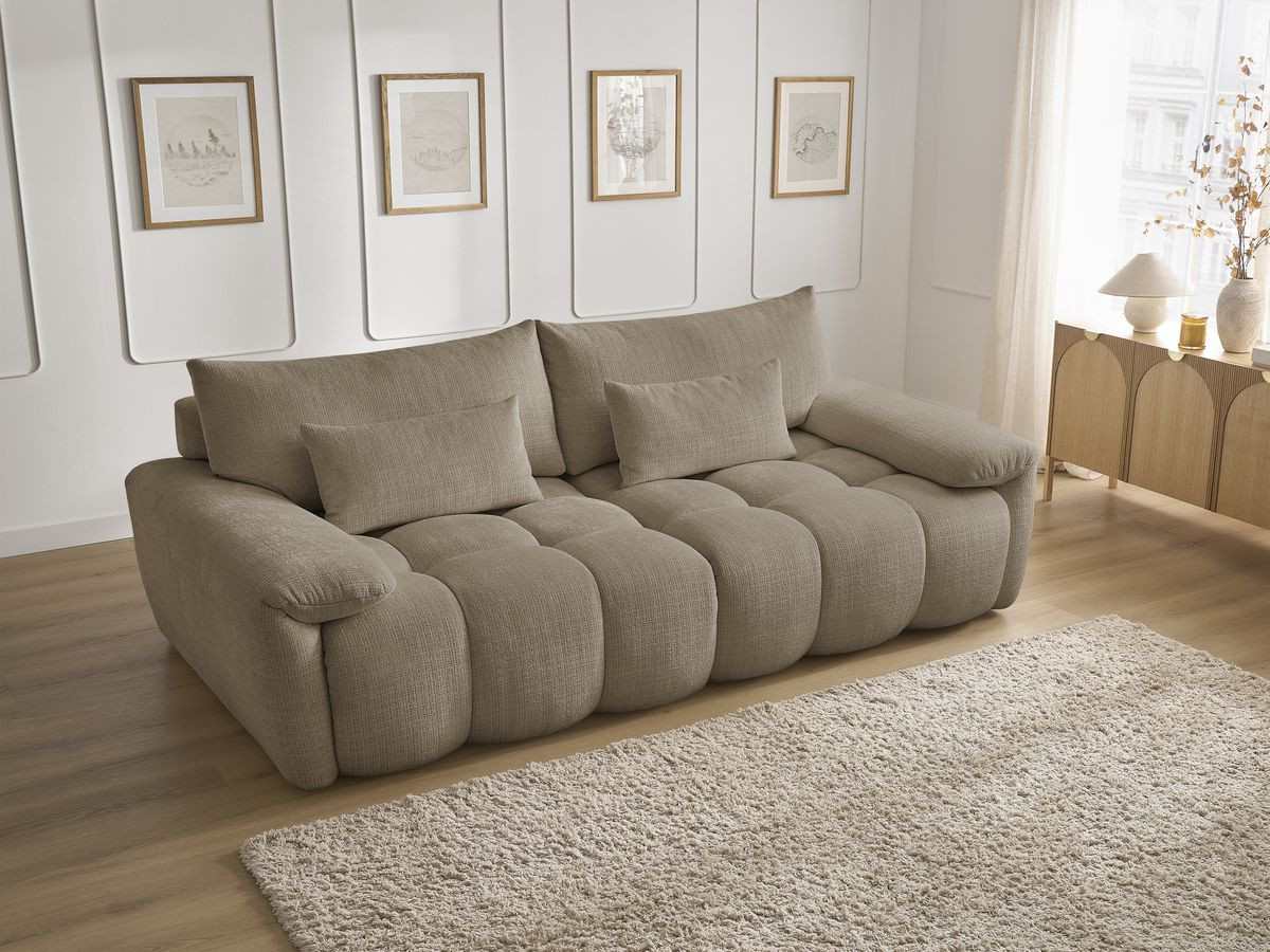 Bobochic Ivane Sofa 3-Sitzer Strukturstoff Taupe