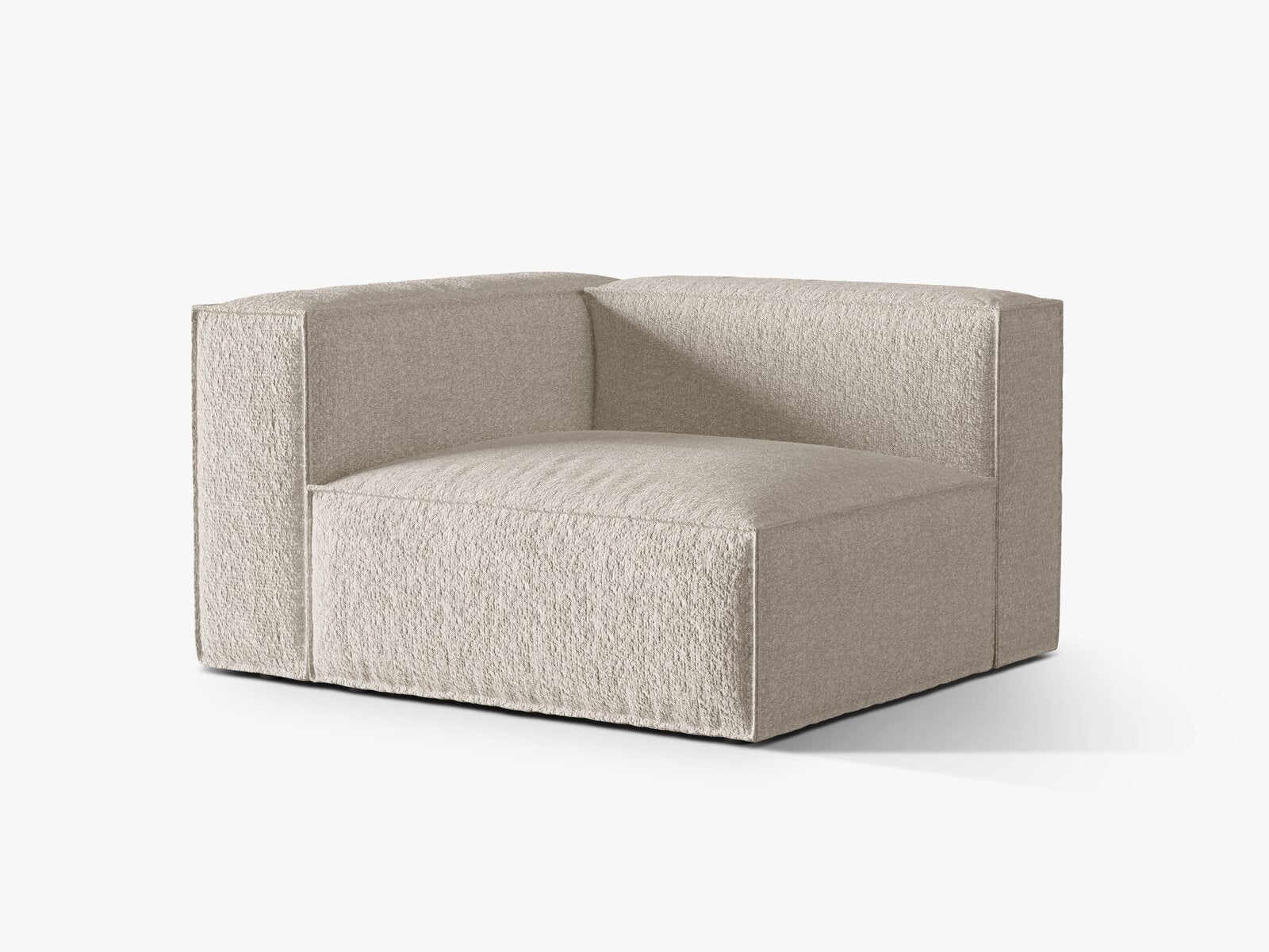Micadoni Eckmodul Groß Nuria 1-Sitzer Links Boucle Beige