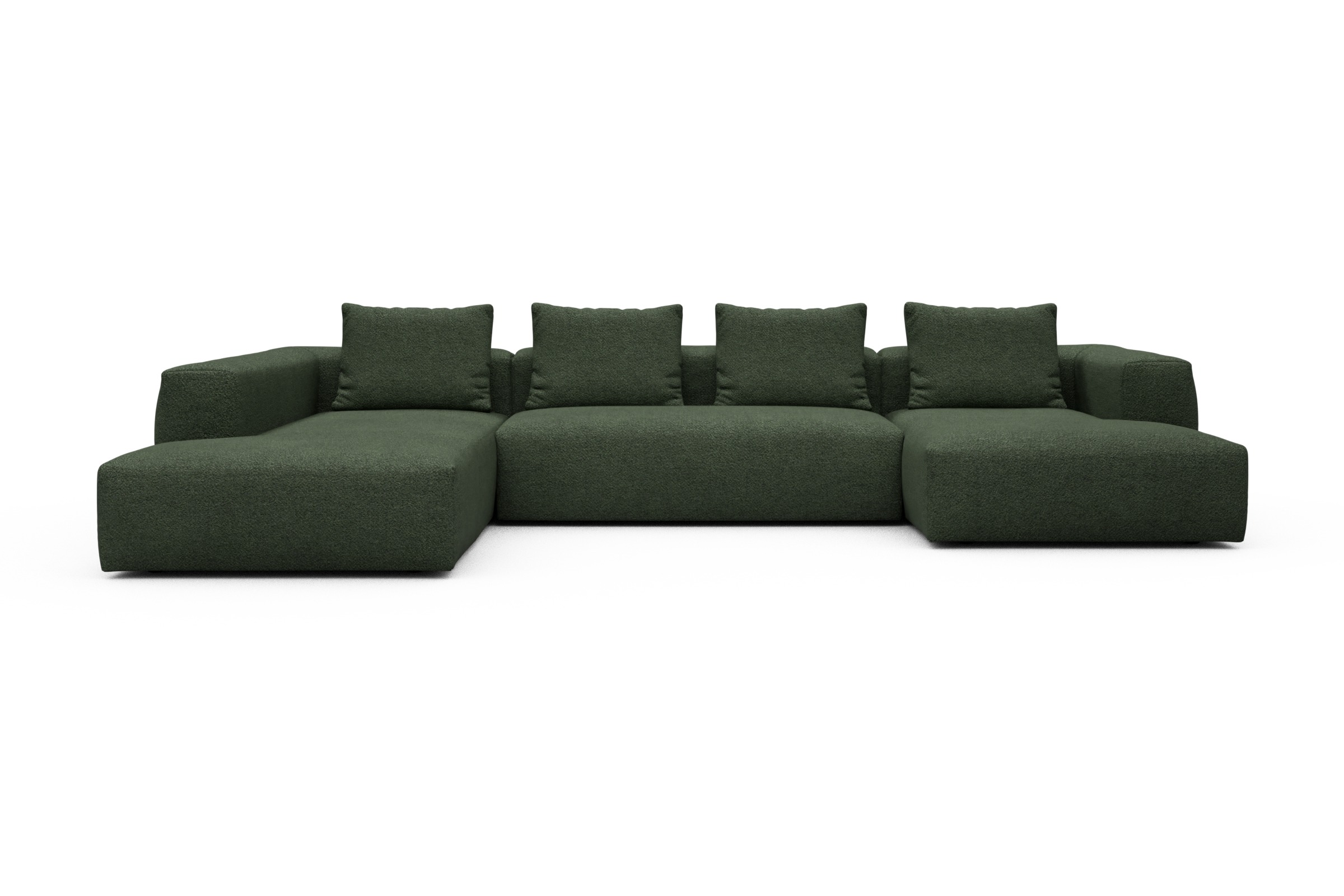 Skandi Home Wohnlandschaft Fred Relax-Ecke links mit 2-Sitzer und Chaiselongue rechts Vanora-Deep-Green moebelfaktor