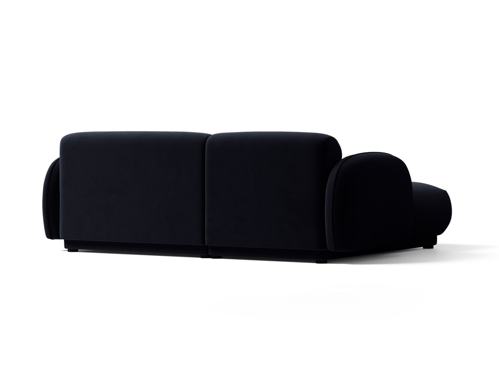 Cosmopolitan Design Ecksofa Bilbao 3-Sitzer kleine Version Samt Casino Königsblau Links