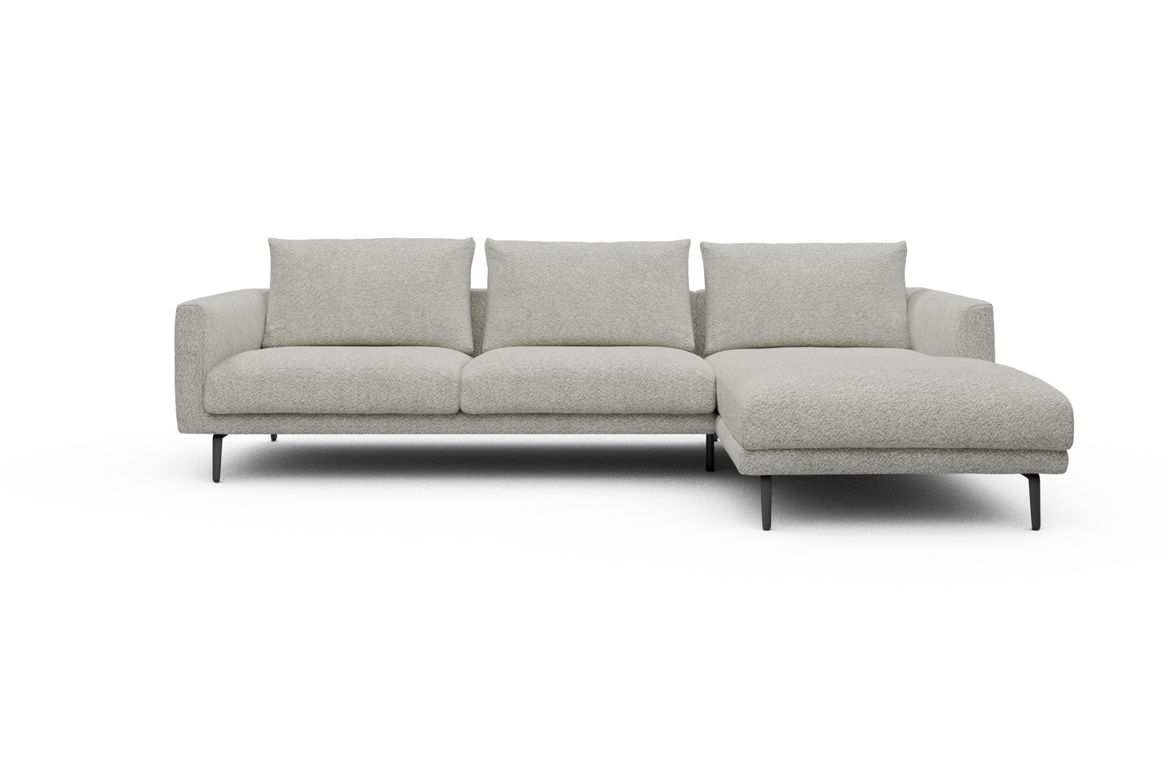 Skandi Home Ecksofa Karl Chaiselongue rechts mit 2,5-Sitzer Vanora-Warm-Sand moebelfaktor