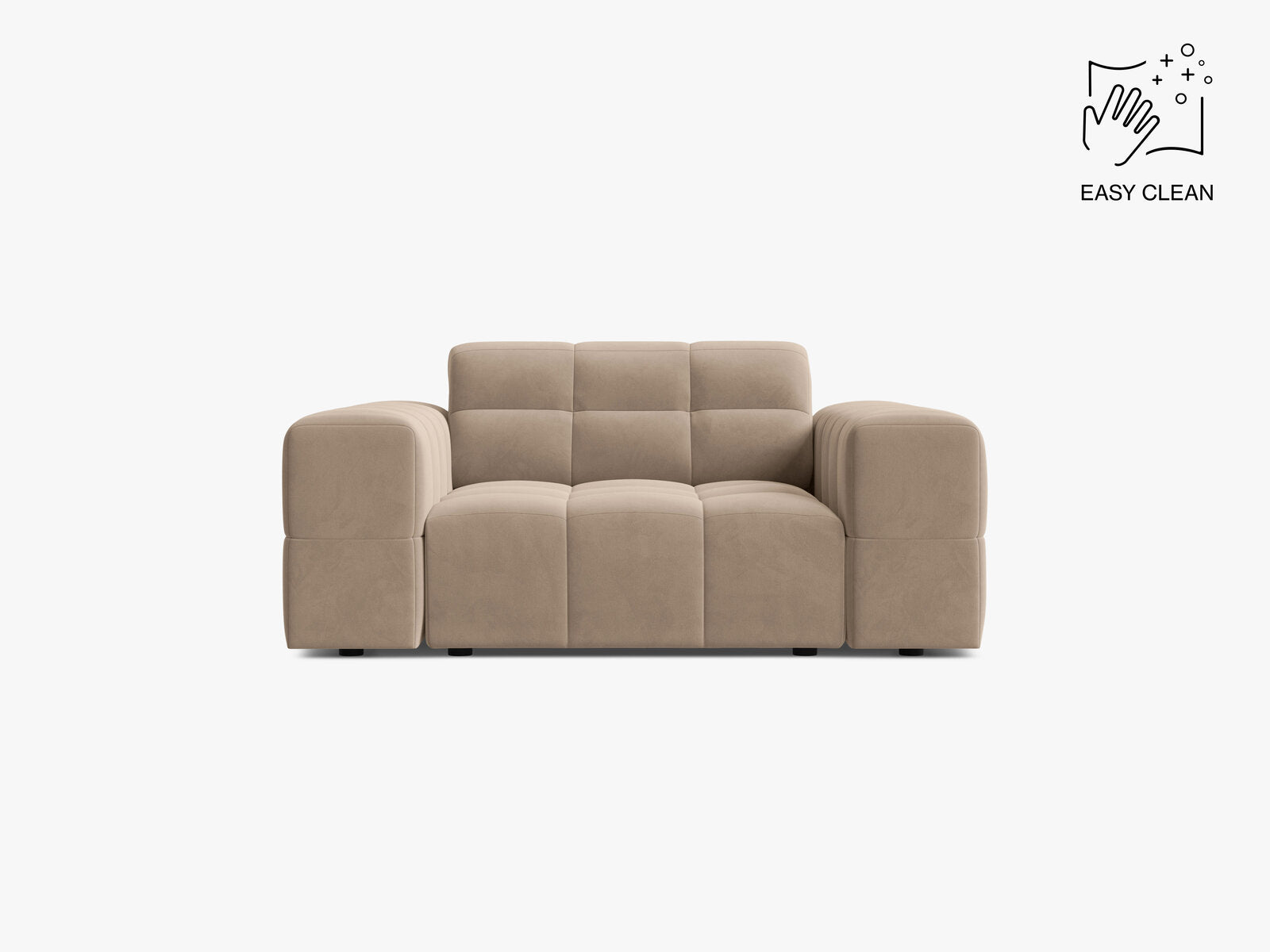 Micadoni Sessel Jennifer 1-Sitzer Samt Venus Beige