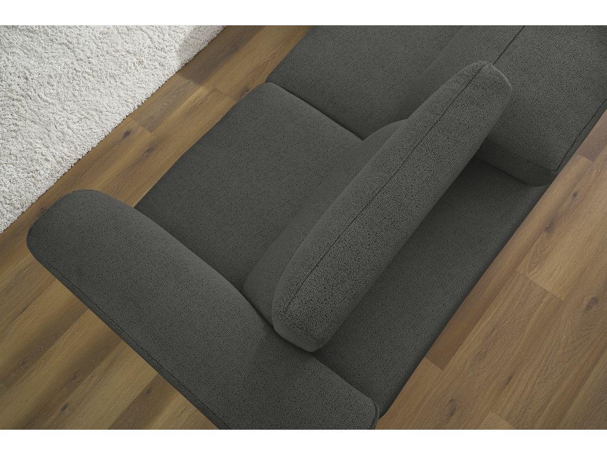 Bobochic William Ecksofa Melange-Stoff Dunkelgrau Ecke links