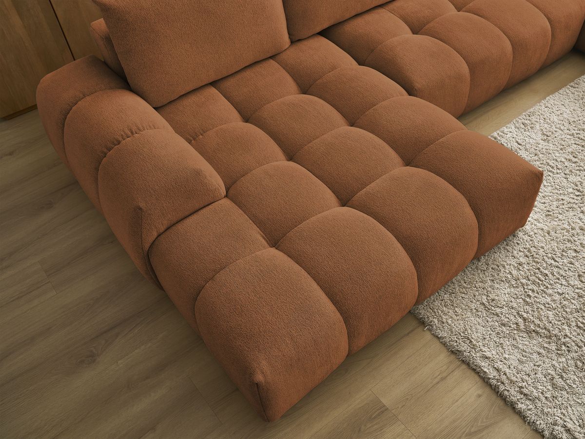 Bobochic Everest Wohnlandschaft, 6 Kissen Melange-Stoff Orange Ecke links