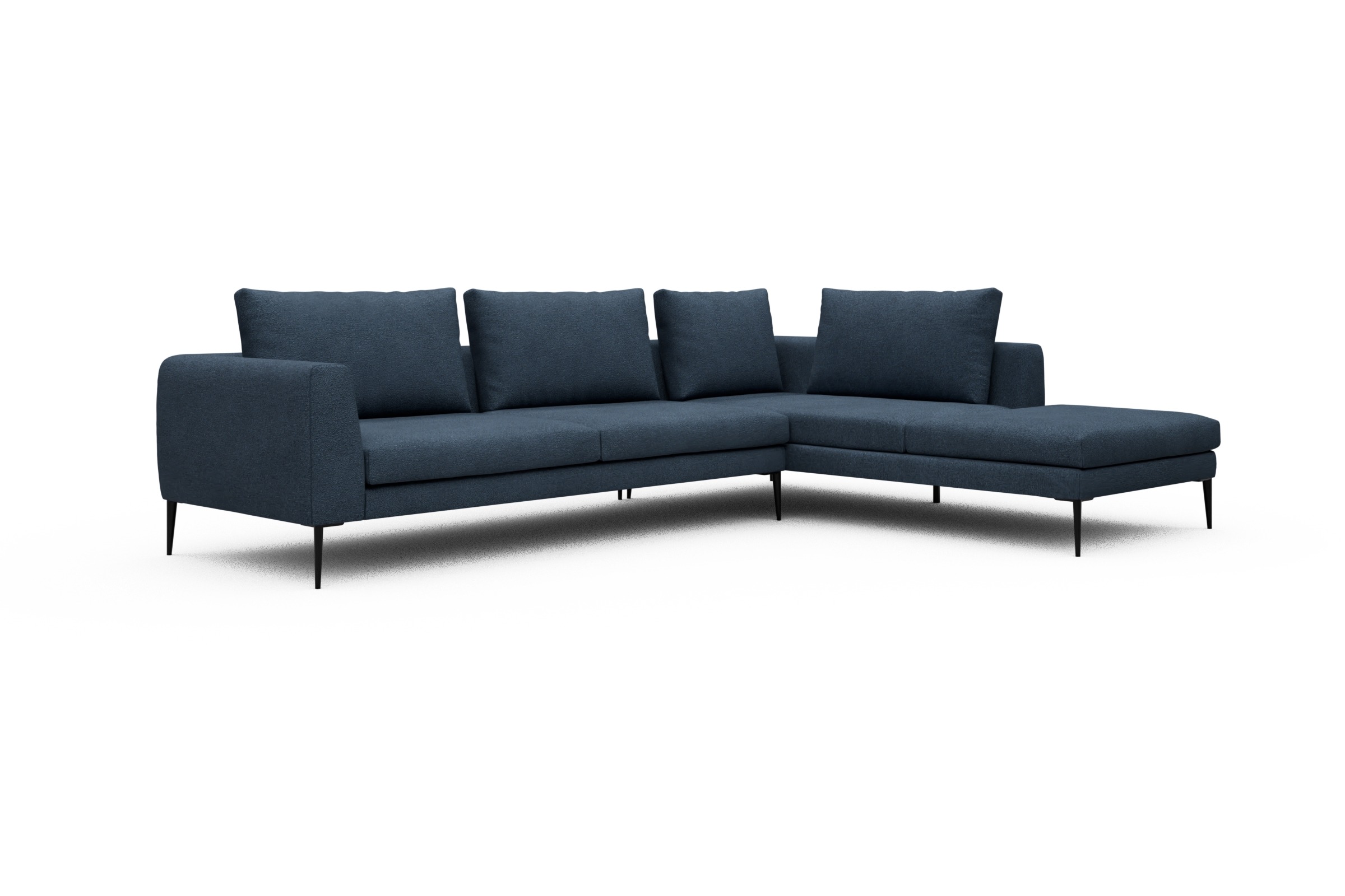 Ecksofa Paul Relax-Ecke links mit 3-Sitzer Boucle-Blue