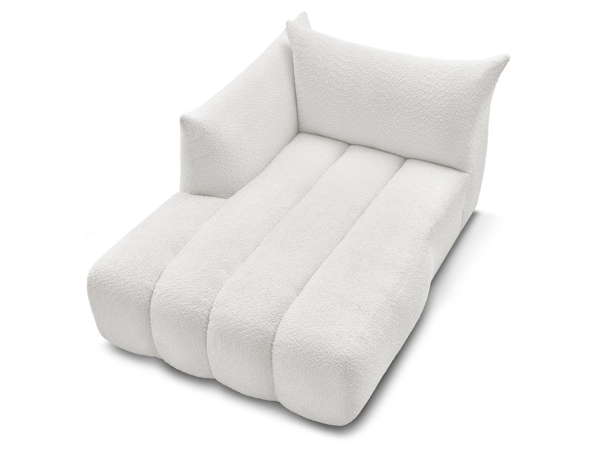 Bobochic Azra Méridienne-Modul Bouclé-Stoff Weiß Ecke links