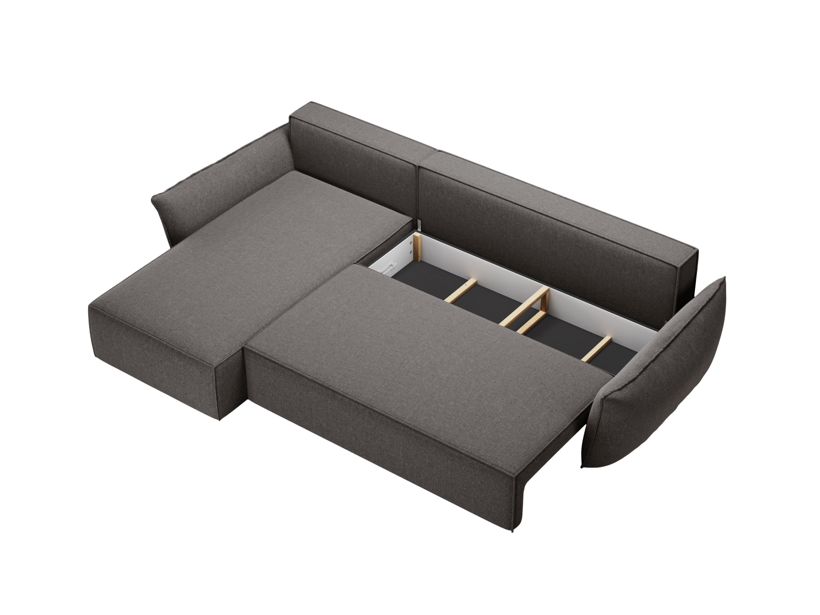 Micadoni Ecksofa Kaelle 4-Sitzer mit Schlaffunktion Links Chenille Schwarz