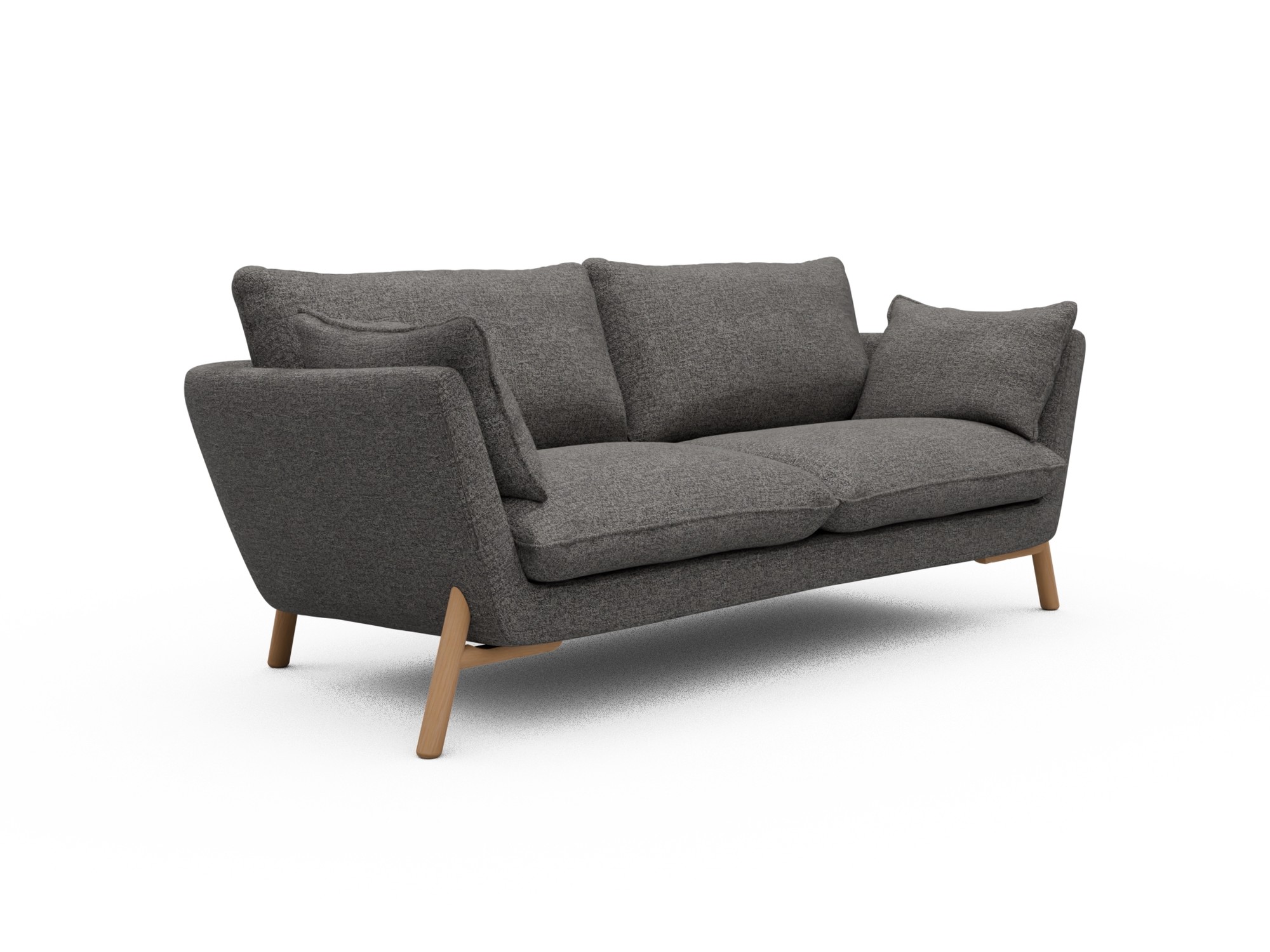 Skandi Home Sofa Emil 2-Sitzer Beinfarbe Eiche Natur Carreno-Salt-and-Pepper moebelfaktor