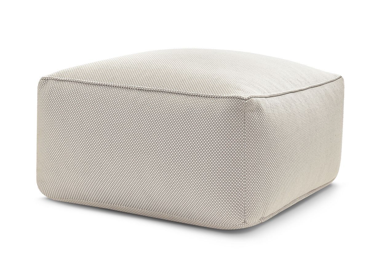 Bobochic Riviera Pouf 80 × 80 cm Melange-Stoff Beige