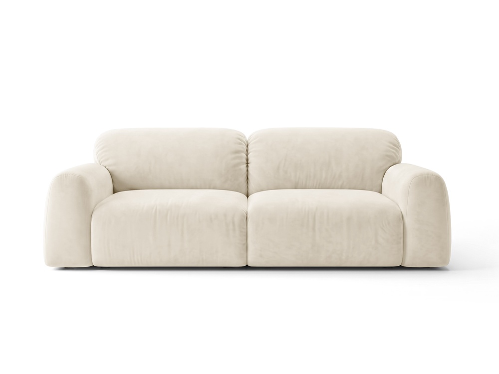 Cosmopolitan Design Sofa Milan 3-Sitzer Samt Bluvel Helles Beige