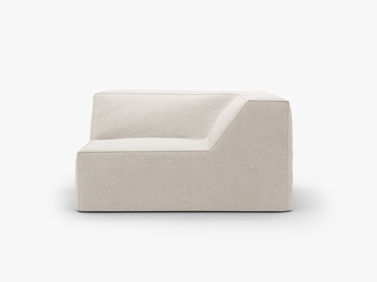 Micadoni Eckmodul Jodie 1-Sitzer Strukturierter Stoff Lins Natur