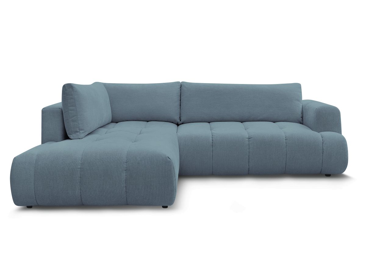Bobochic Fuji Ecksofa mit Schlaffunktion und Bettkasten 282 × 204 cm Stoff Hellblau Ecke links