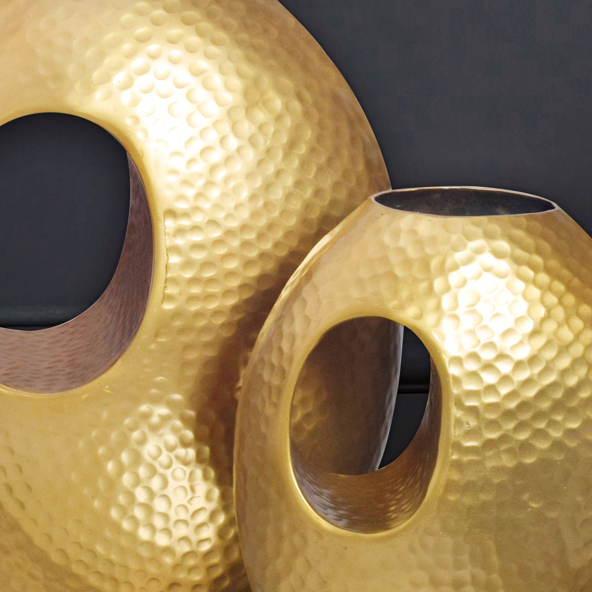 Tischvase Vikeland Aluminium Gold 29 × 17 × 39 cm