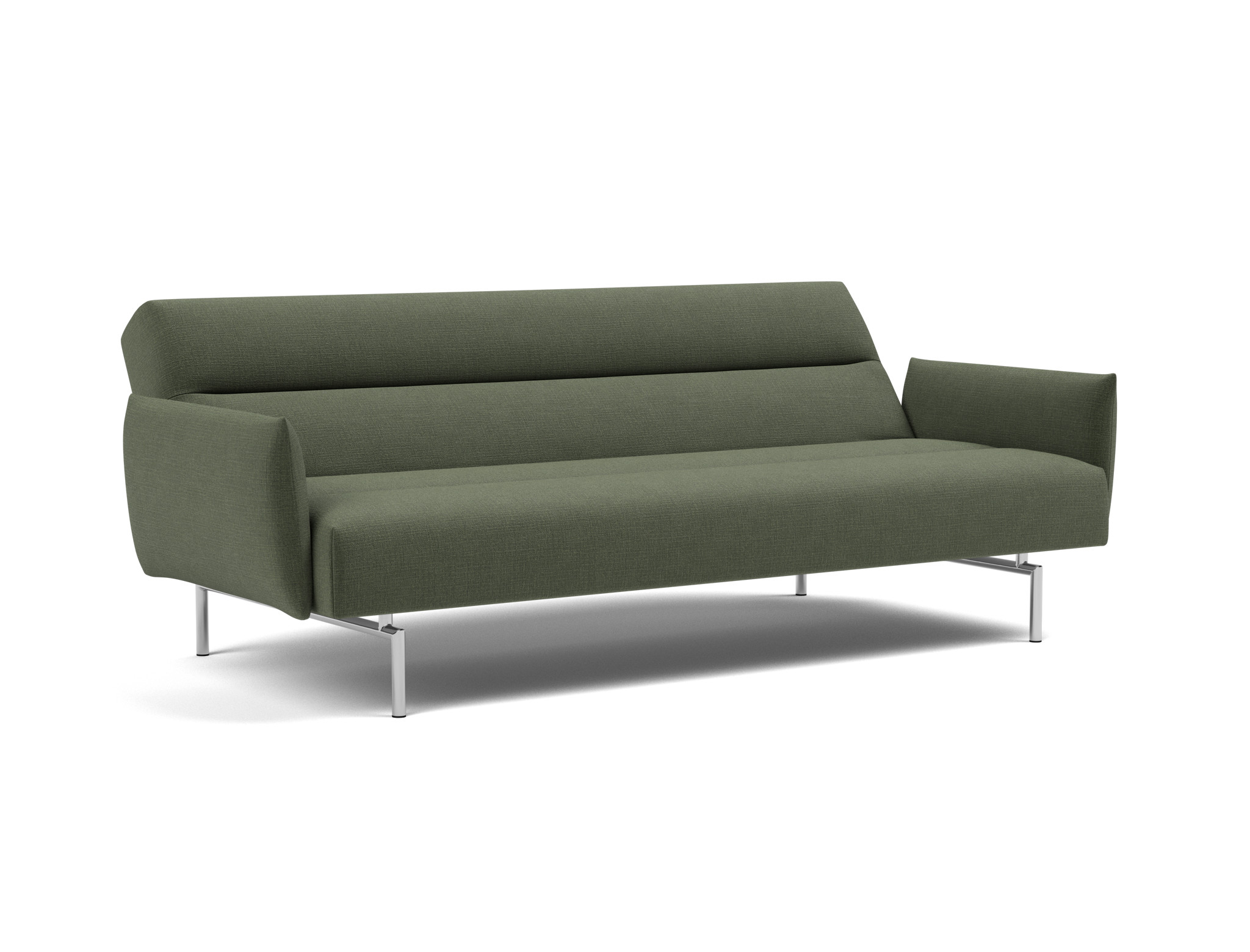 Schlafsofa Jillis mit Armlehnen Chenille Esina 413-Olive-Green