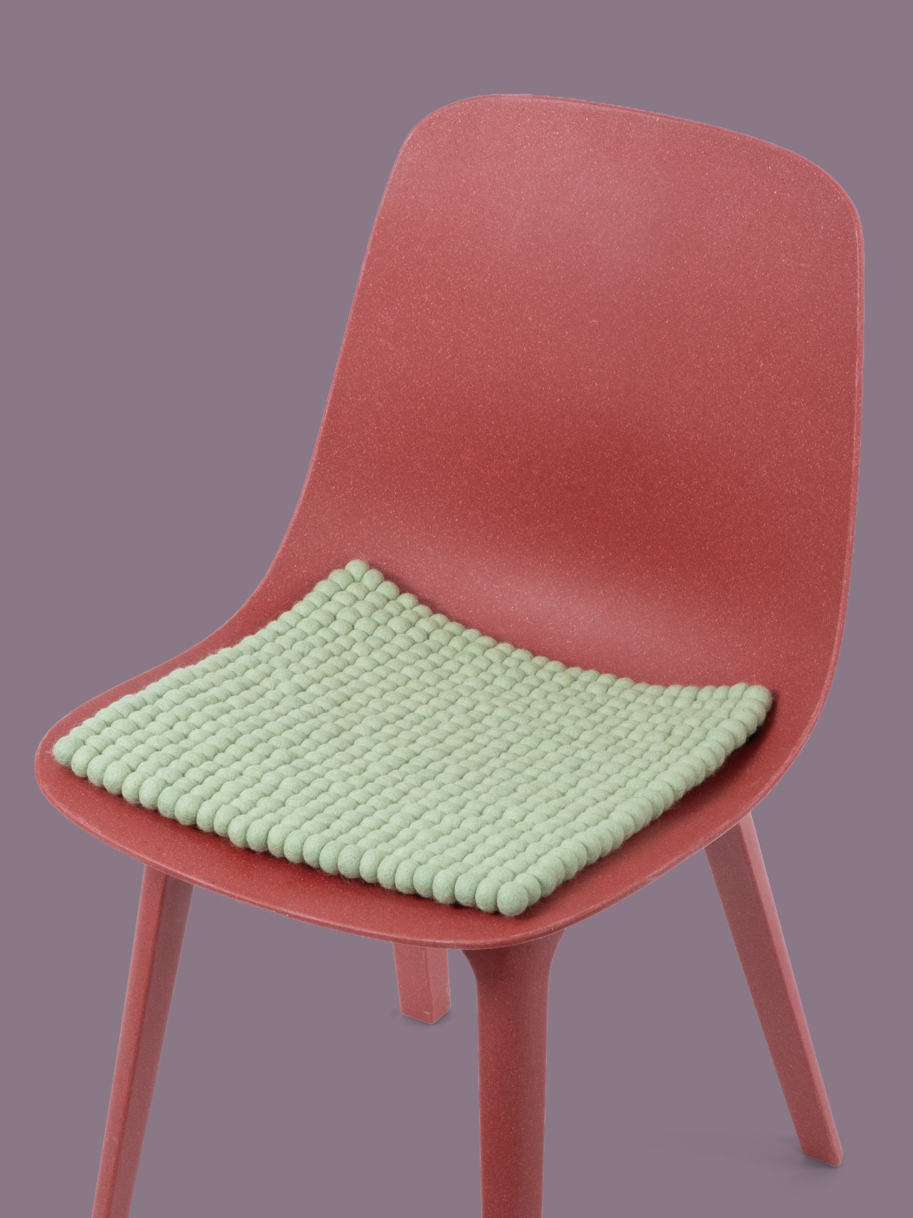 myfelt Lasse Filzkugel-Sitzauflage Hellgrün 36 x 36 cm