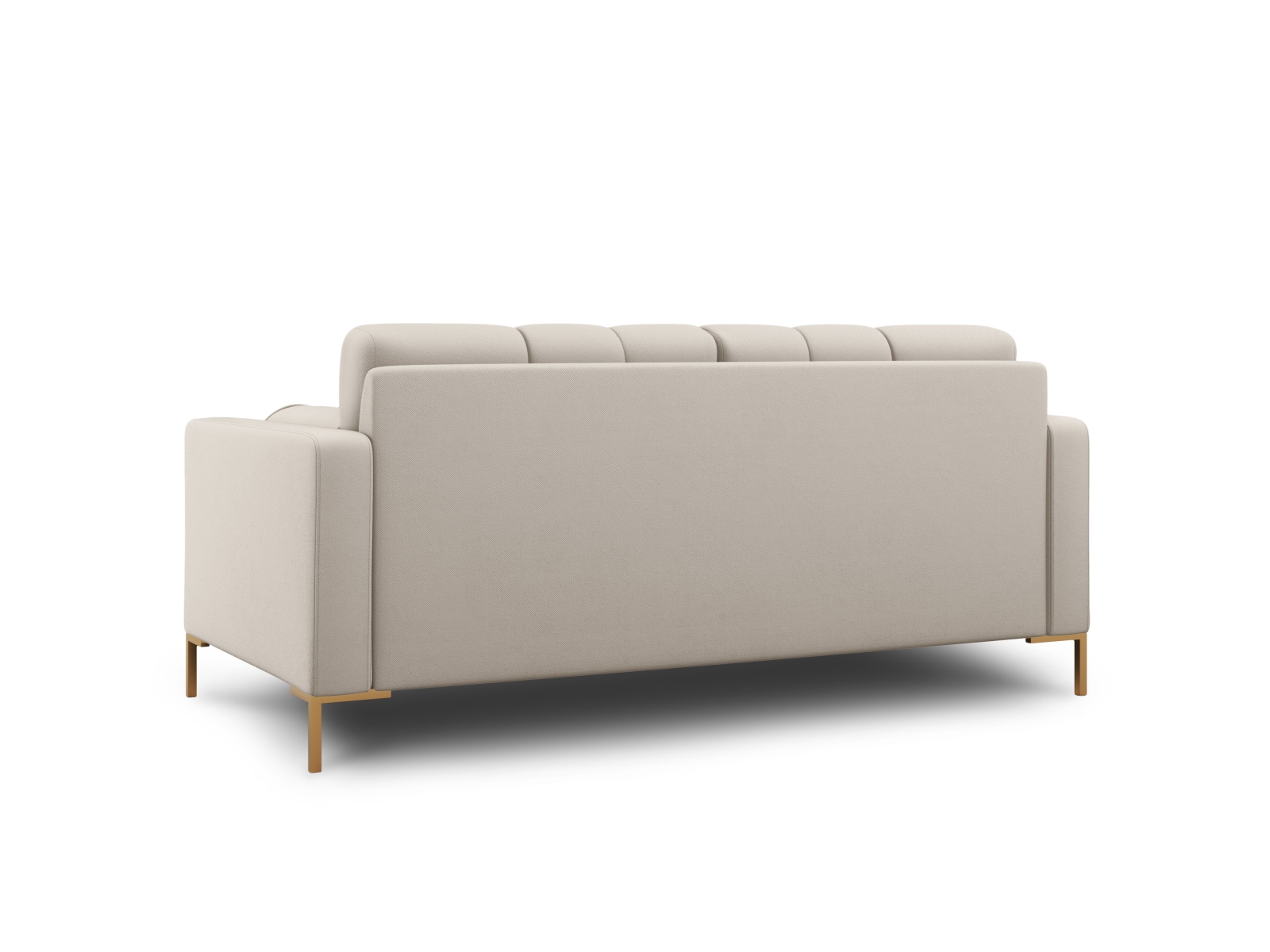 Cosmopolitan Design Sofa Bali 2-Sitzer Strukturierter Stoff Neve Beige Beine Gold