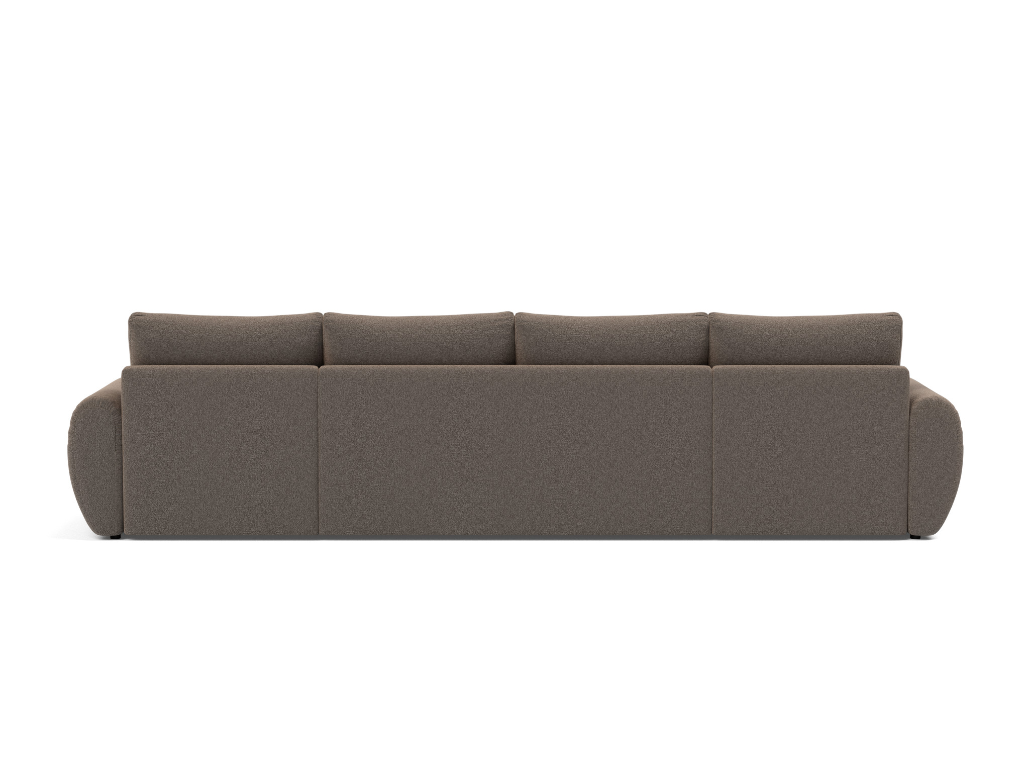 Schlafsofa Norum U-Form mit Curve-Armlehnen Boucle Skandi 530-Taupe