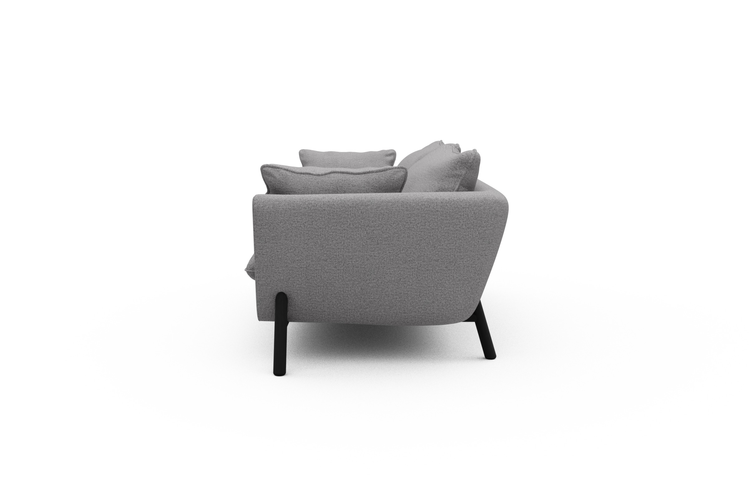 Sofa Emil PREMIUM 2-Sitzer Beinfarbe Eiche Schwarz Sama-Grey