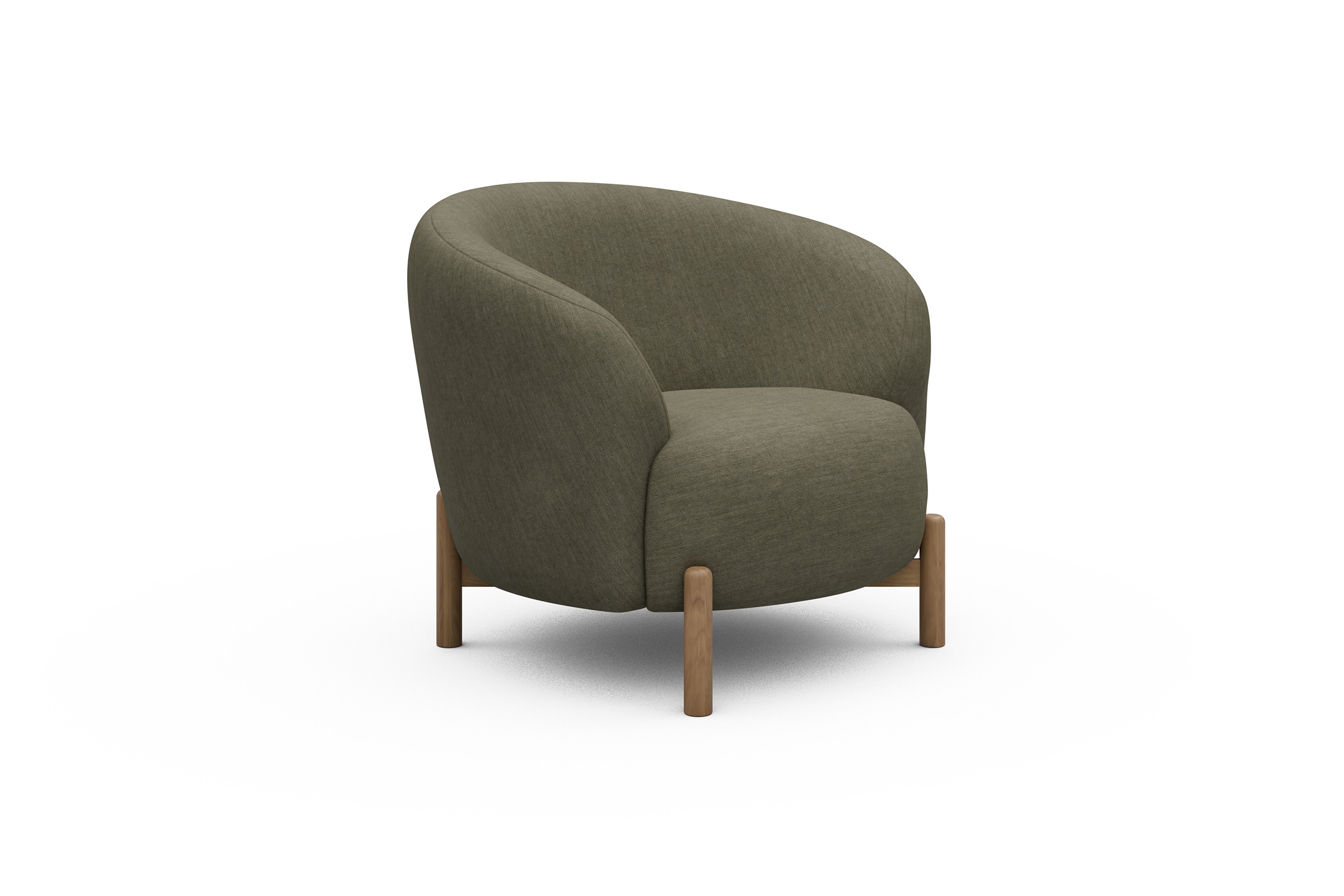 Sessel Ronda Holzbeine Eiche Natur Vivus-Dusty-Olive