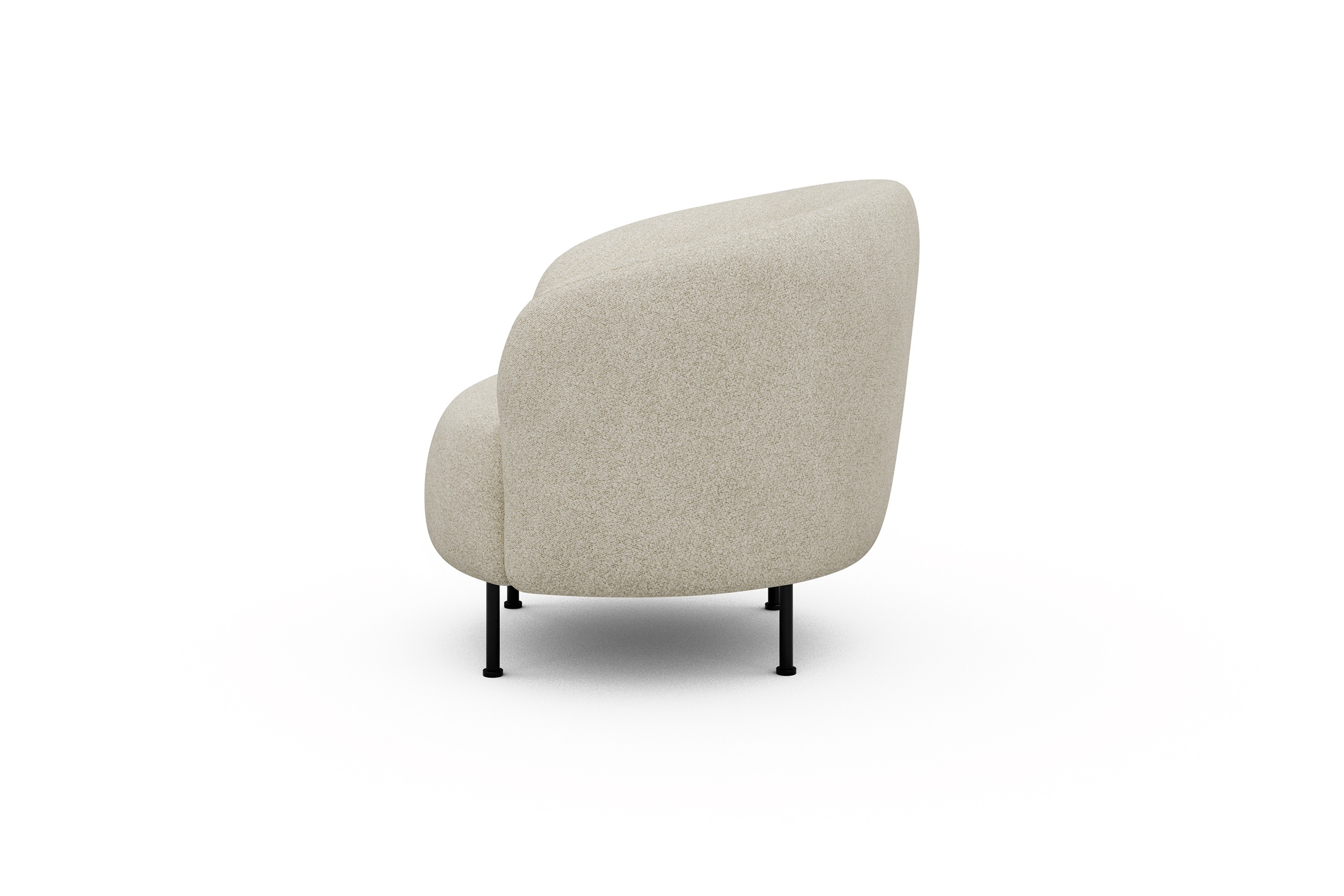 Sessel Ronda Metallbeine Schwarz Boucle-Off-White