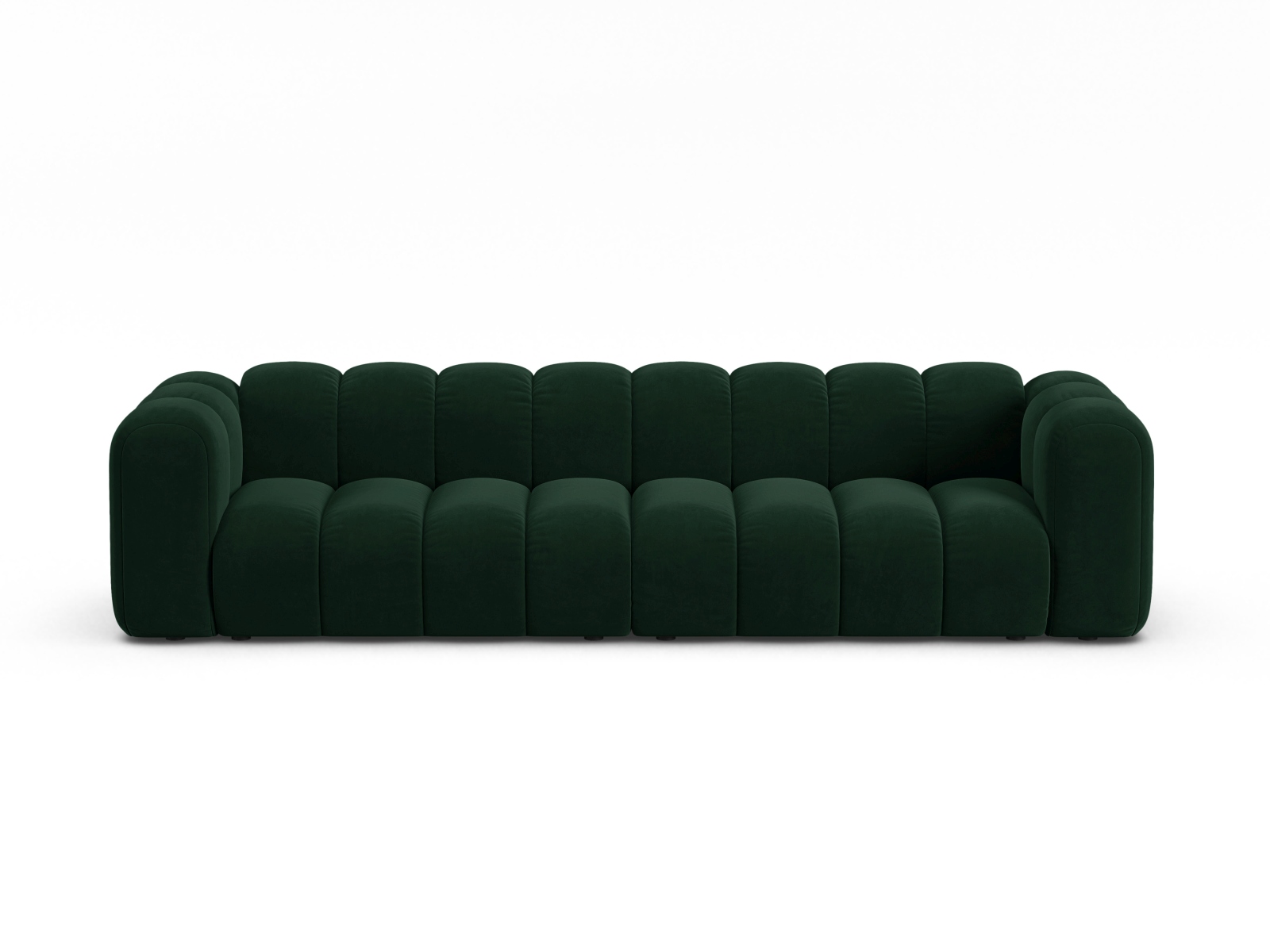 Micadoni Modulares Sofa Lupine 4-Sitzer Samt Salvador Flaschengrün