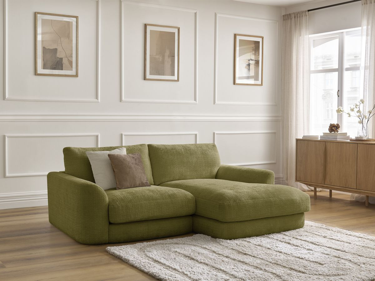 Bobochic Leonore Ecksofa Strukturstoff Grün Ecke rechts