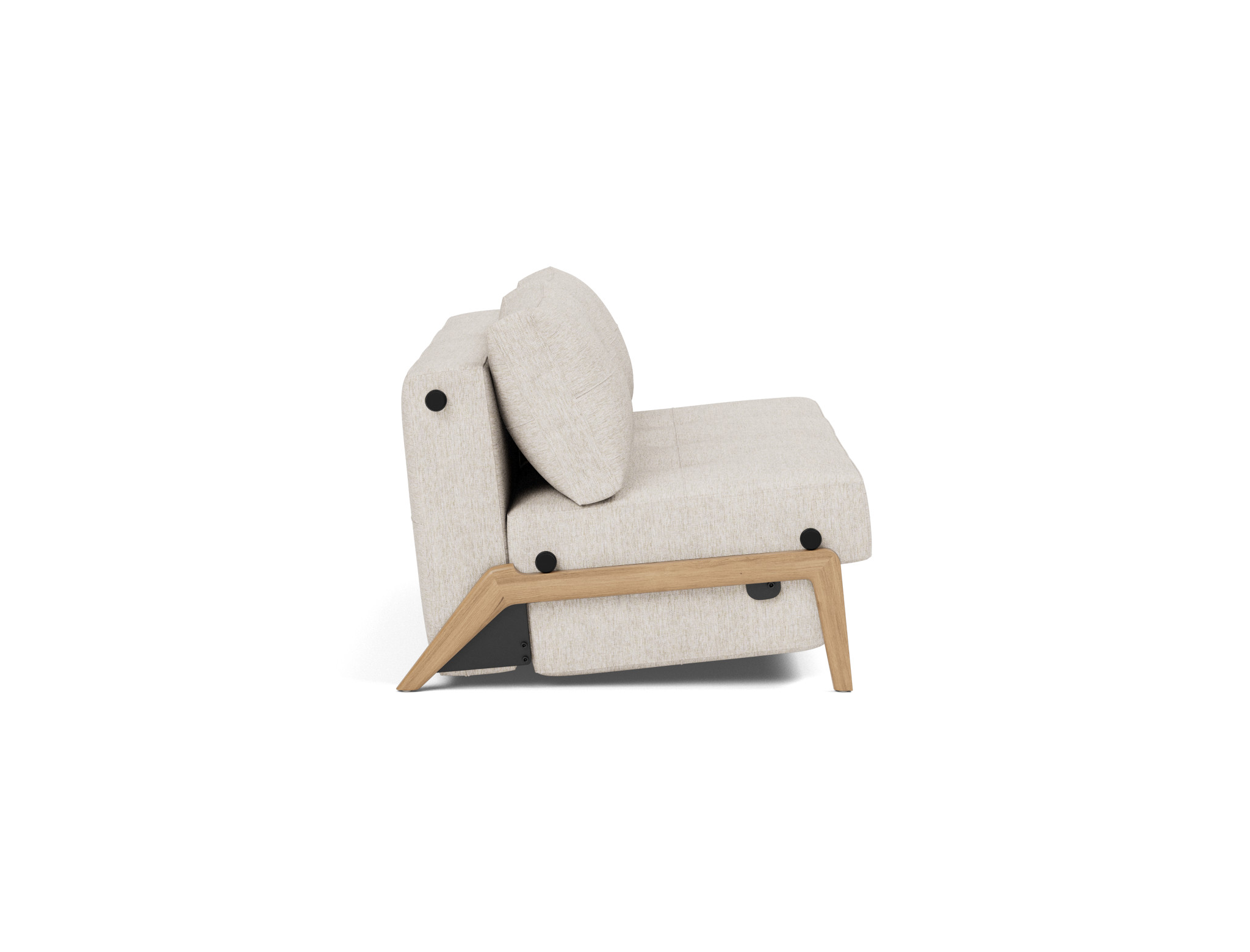 Schlafsofa Cubed 160 Chenille Yuveno 470-Natural Beine Eiche