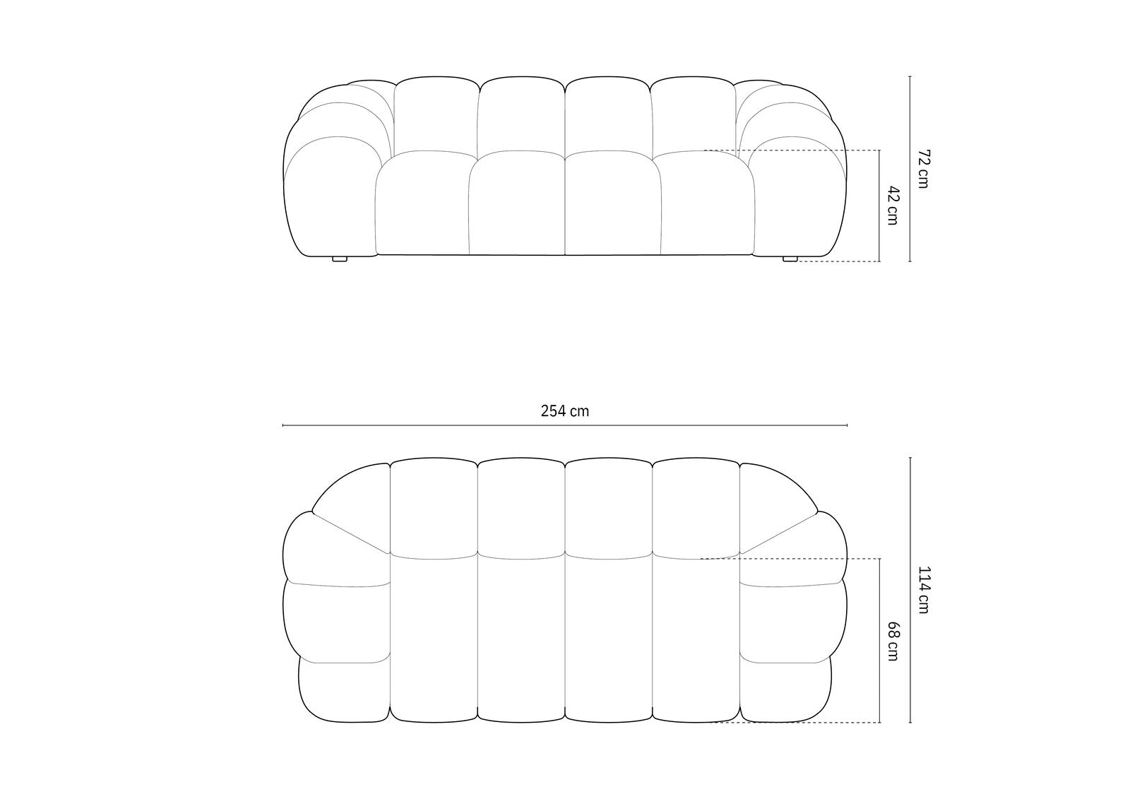 Micadoni Sofa Diana 3-Sitzer XL Strukturierter Samtstoff Terrakotta