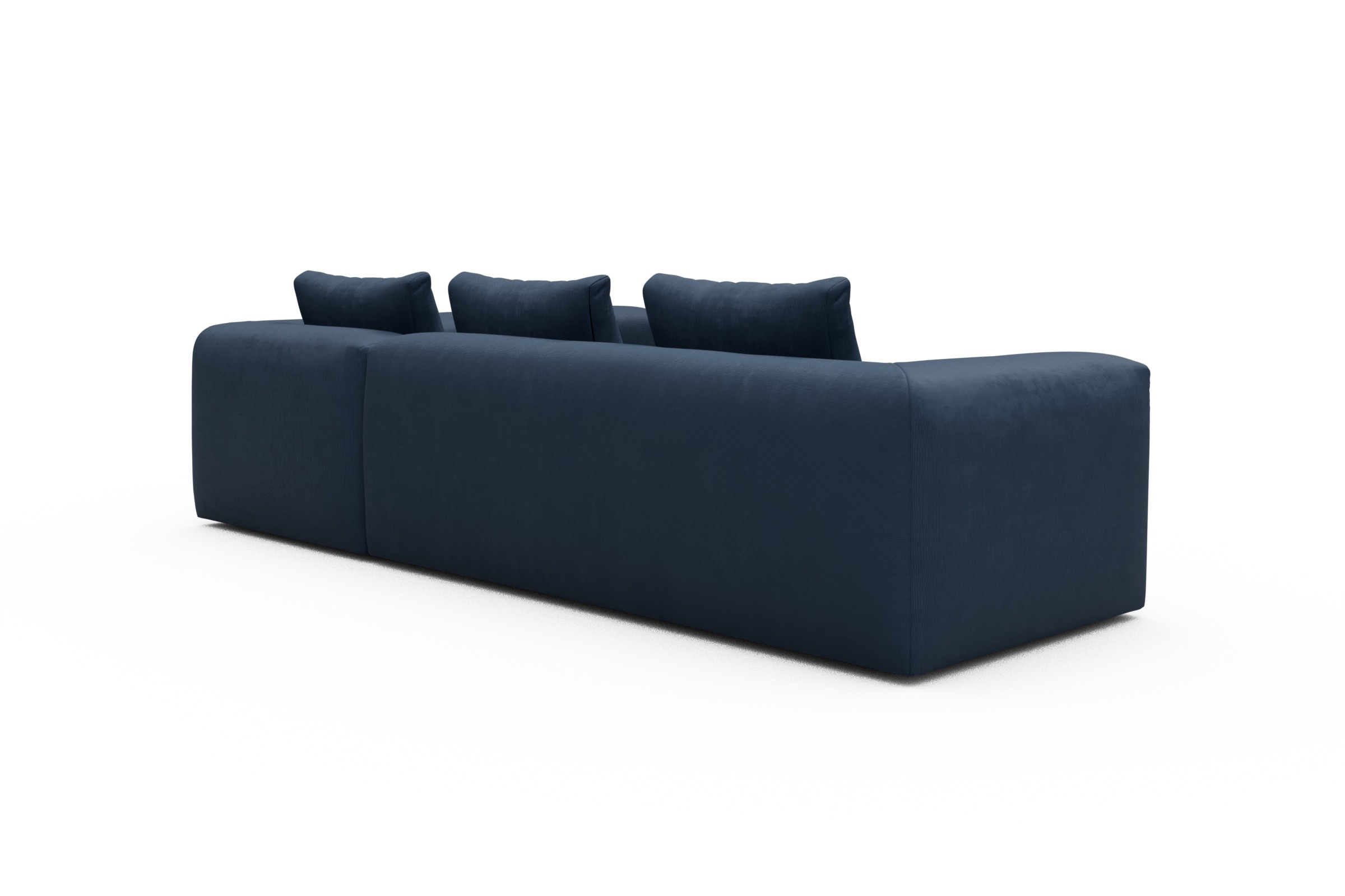 Ecksofa Fred 2x 2,5-Sitzer rechts offen Cordufine-Royal-Blue