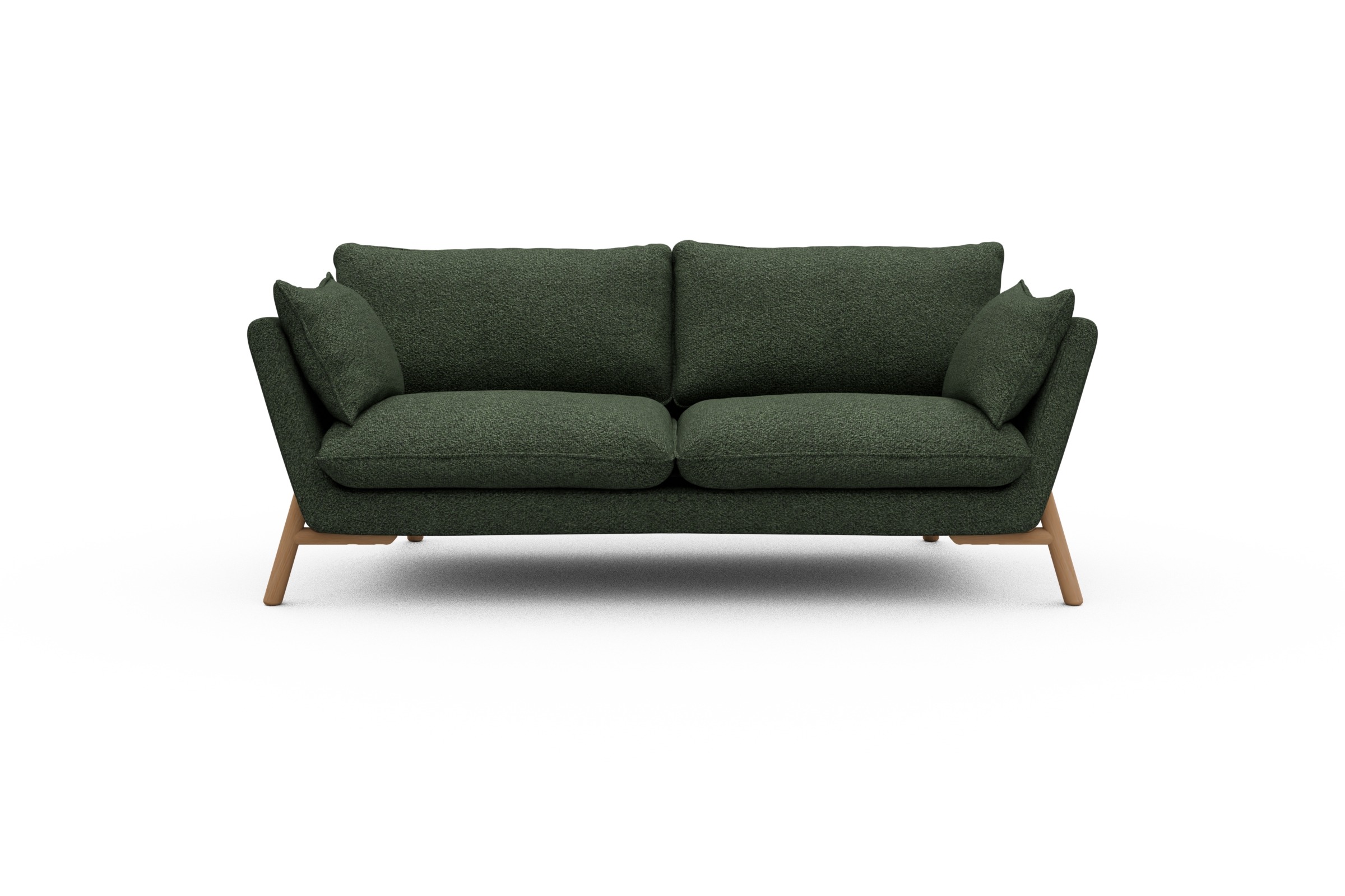 Skandi Home Sofa Emil 2-Sitzer Beinfarbe Eiche Natur Vanora-Deep-Green moebelfaktor