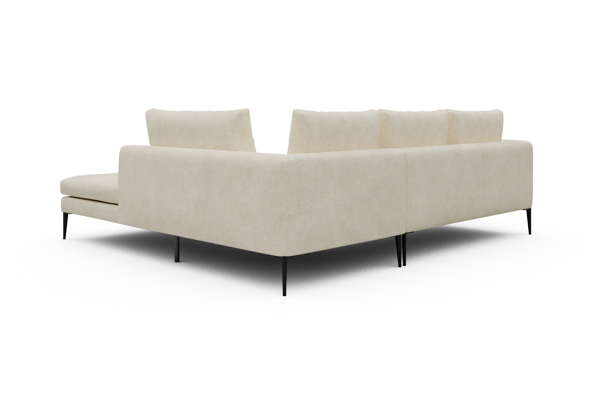 Ecksofa Paul Relax-Ecke rechts mit 2-Sitzer Boucle-Off-White