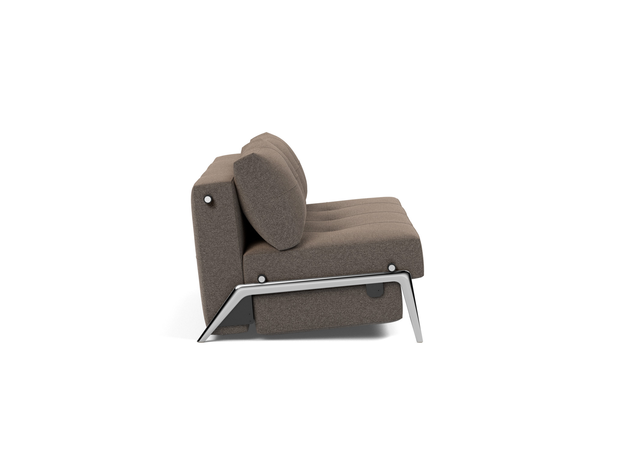 Schlafsofa Cubed 160 Boucle Skandi 530-Taupe Beine Aluminium