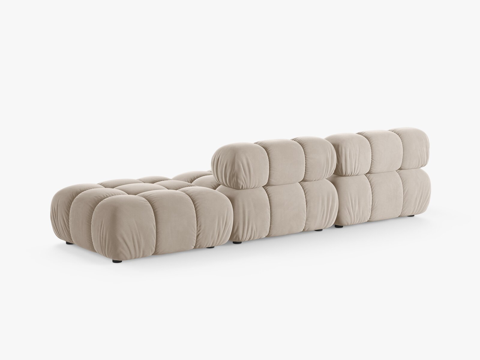 Micadoni Modulares Sofa Bellis 4-Sitzer Rechts Samt Bluvel Dunkelbeige