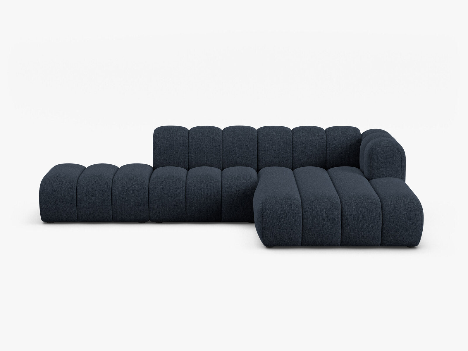 Micadoni Modulares Ecksofa offen Lupine 5-Sitzer Rechts Chenille Eden Marineblau