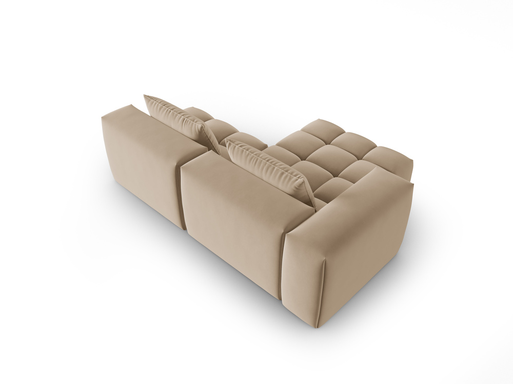 Cosmopolitan Design Ecksofa Verona 3-Sitzer offen Samt Casino Mandelbeige Links