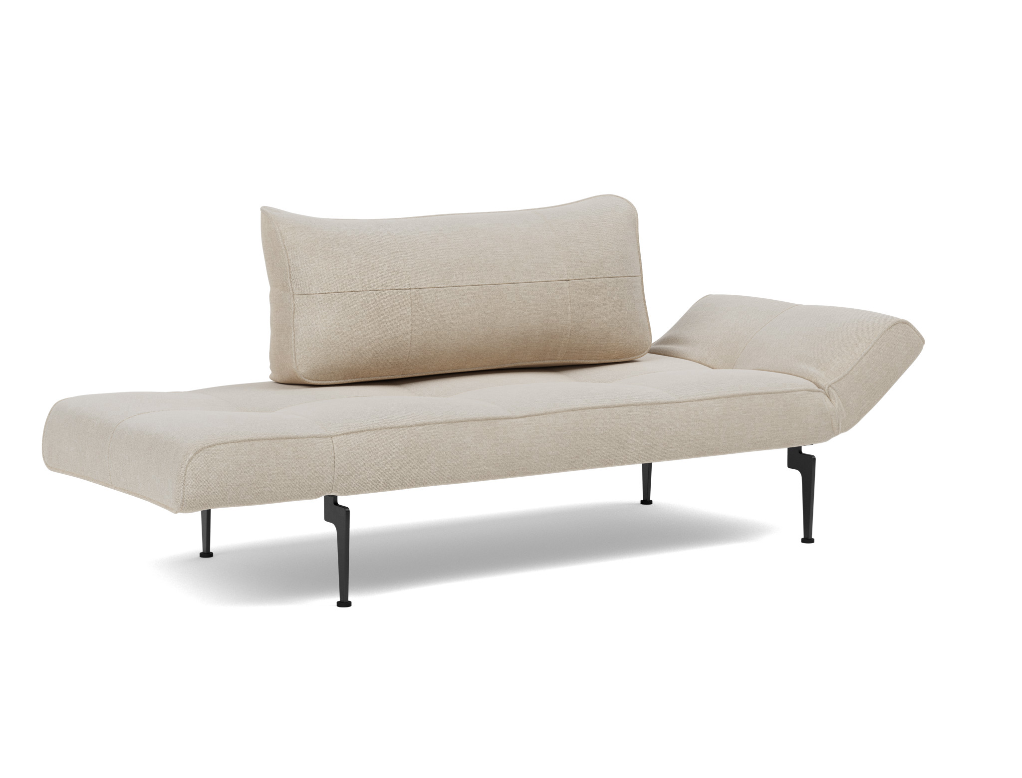 Tagesbett Zeal Flachgewebe Phobos 586-Latte Beine Laser schwarz