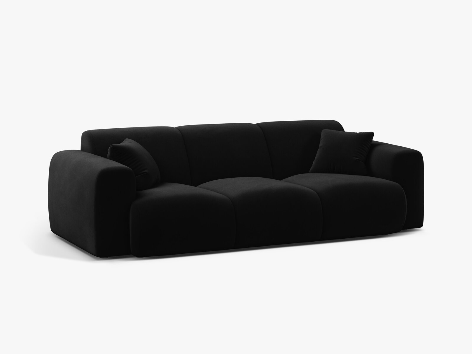 Micadoni Sofa Molino 3-Sitzer Samt Casino Schwarz