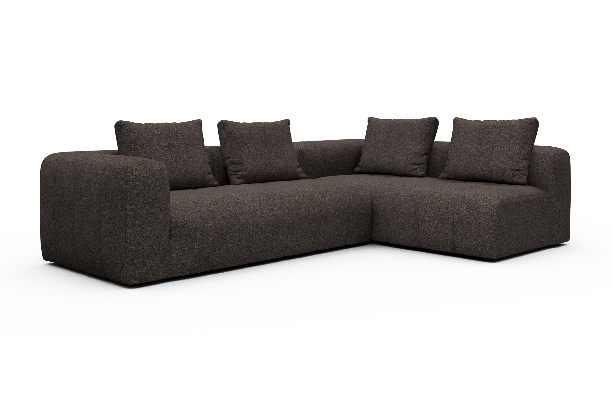 Ecksofa Hugo 2x 2,5-Sitzer Armlehne links Boucle-Taupe