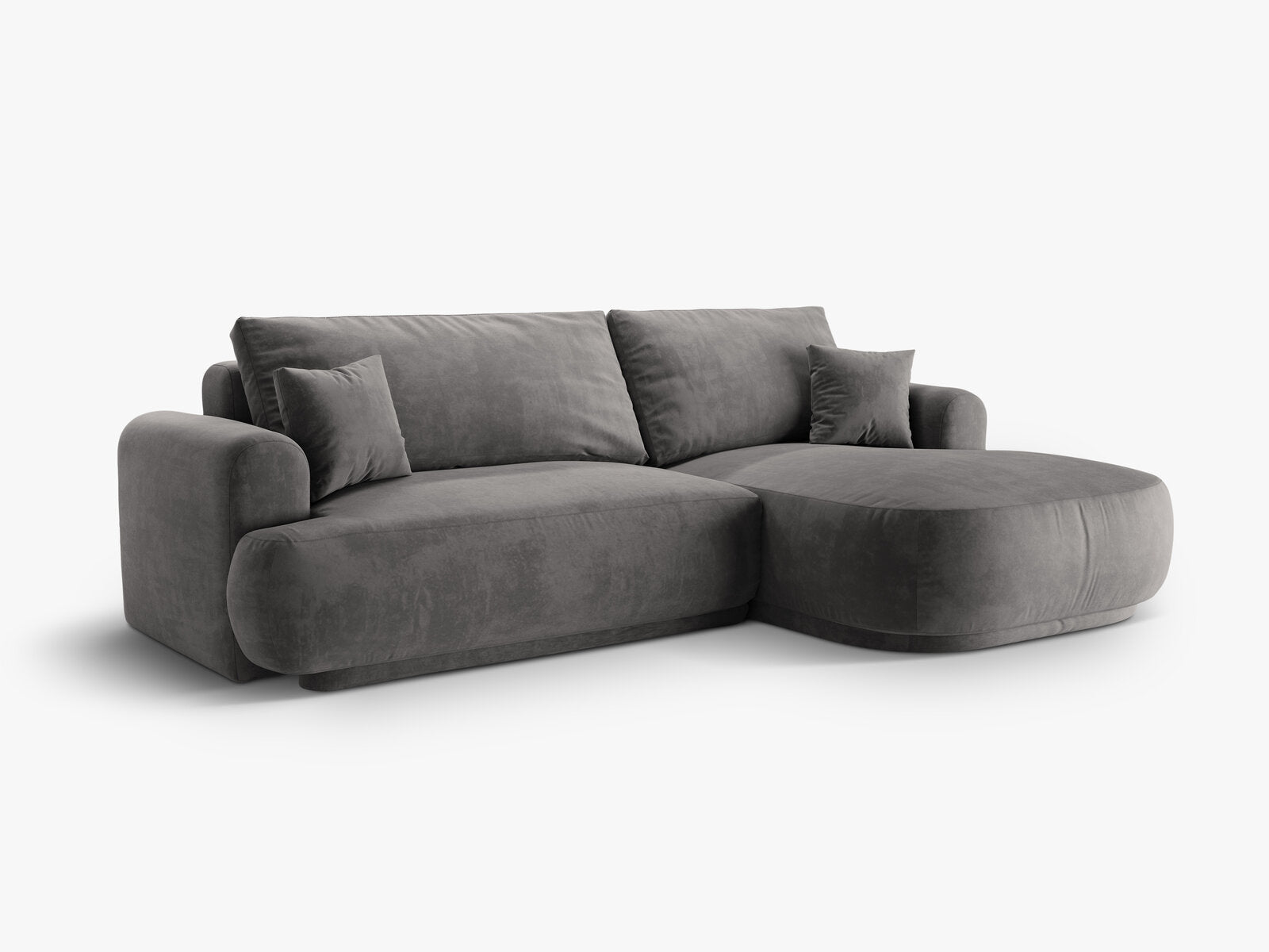 Micadoni Ella Ecksofa 5-Sitzer mit Schlaffunktion Rechts Samt Vogue Grau