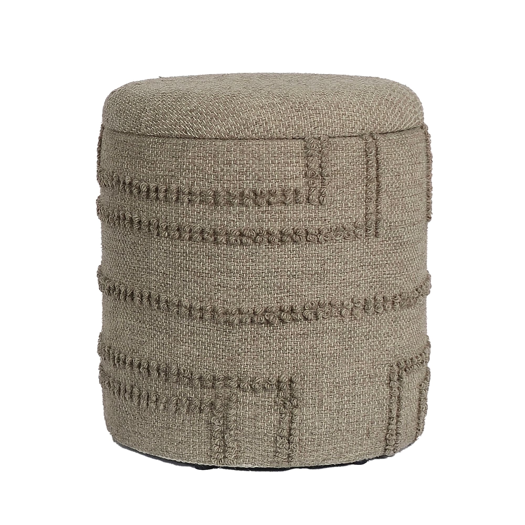 Sitzhocker Nesna Stoff Braun Webmuster 40 × 40 × 45 cm