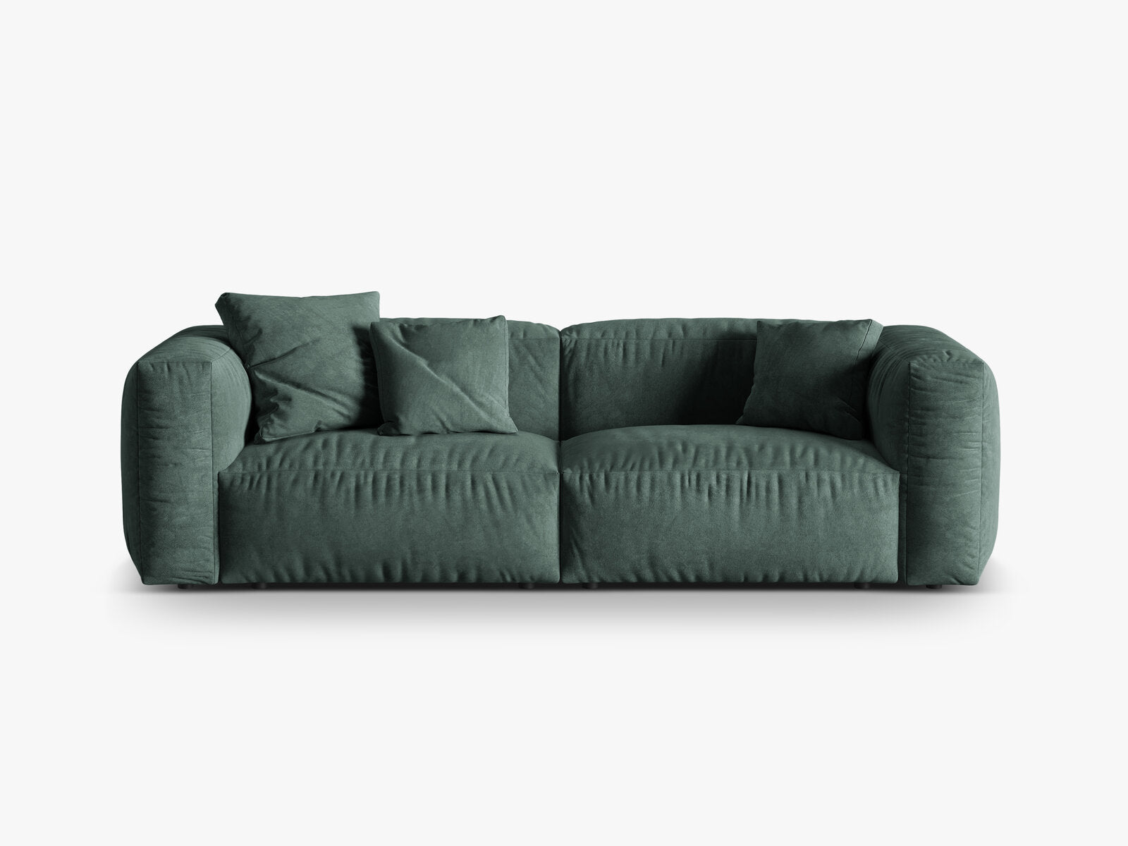 Micadoni Sofa Martina 3-Sitzer Samt Vogue Petrol