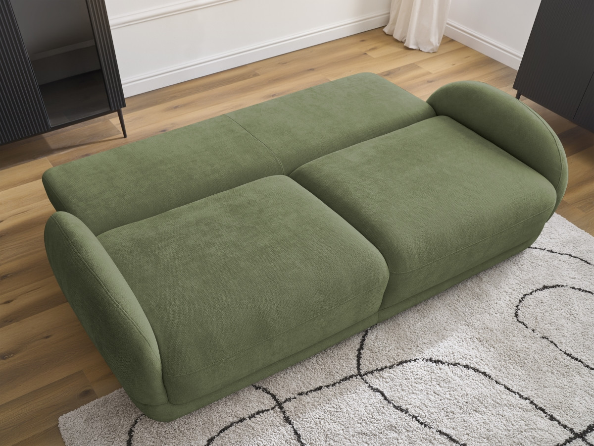 Bobochic Monica Schlafsofa 3-Sitzer mit Bettkasten Stoff Grün