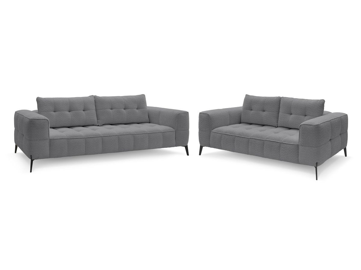 Bobochic Anis Sofa 5-Sitzer Bouclé-Stoff Dunkelgrau